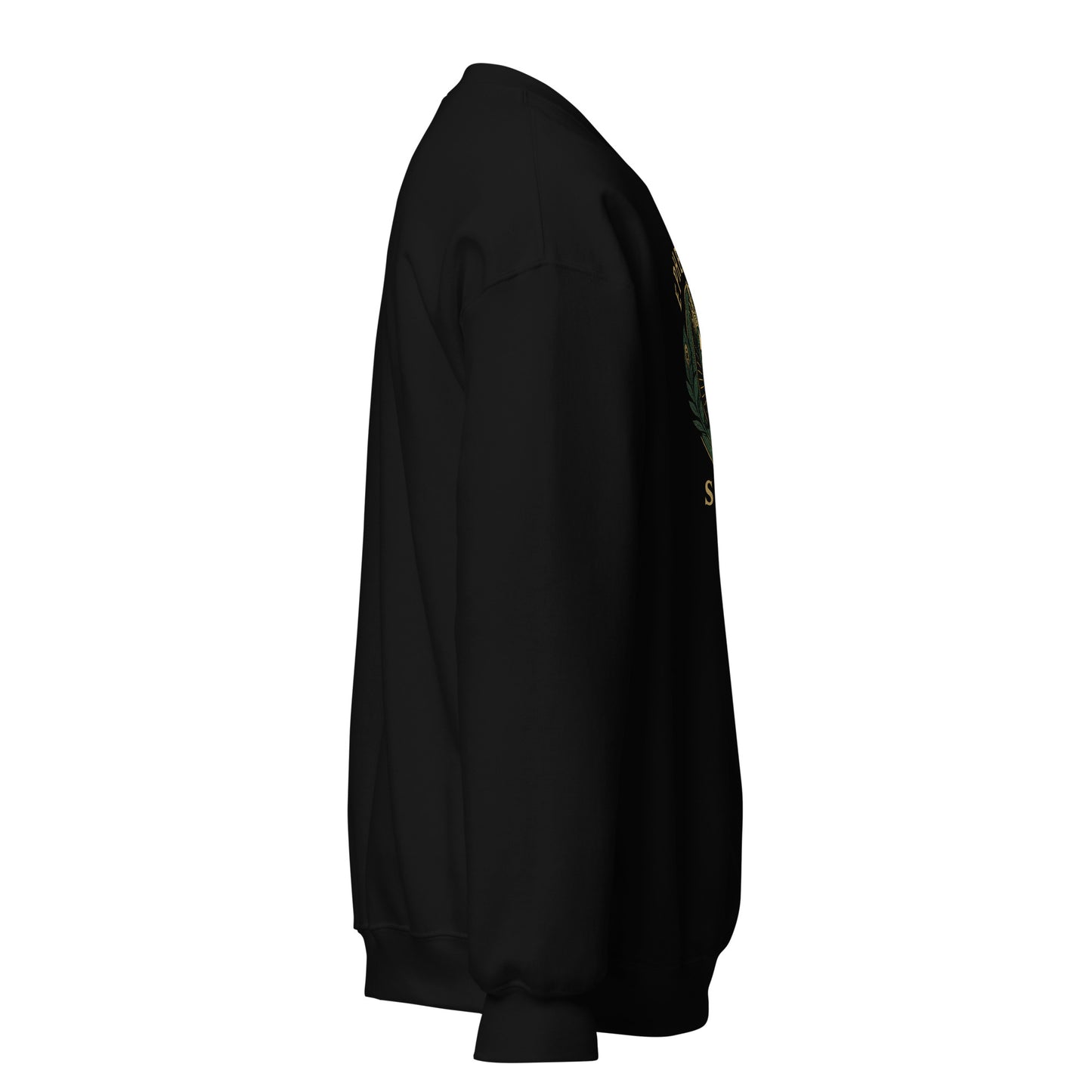Side view of Black Ephessus Hera The Sovereign Queen Divine Feminine Sweatshirt by Enlight Me Center