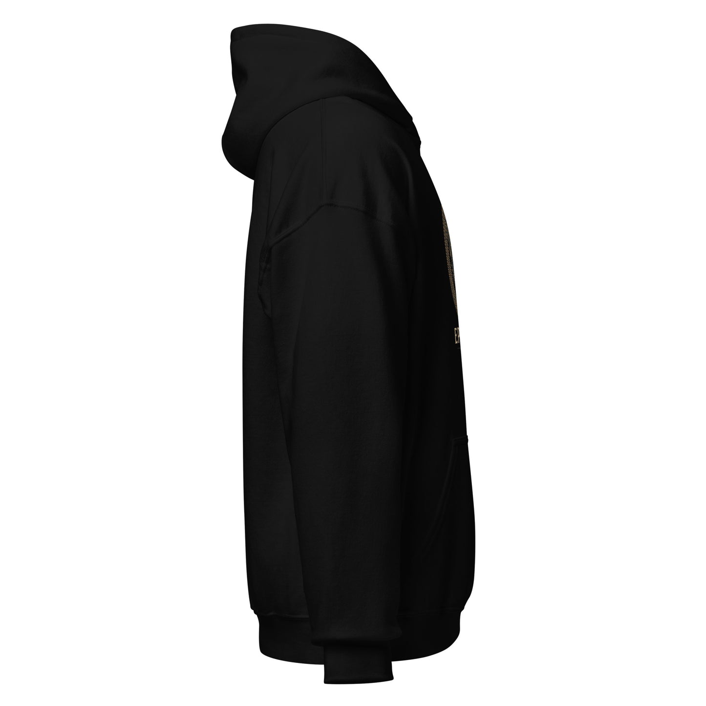 Side view of Black Ephessus Poseidon The Storm Bringer Mythology Hoodie by Enlight Me Center