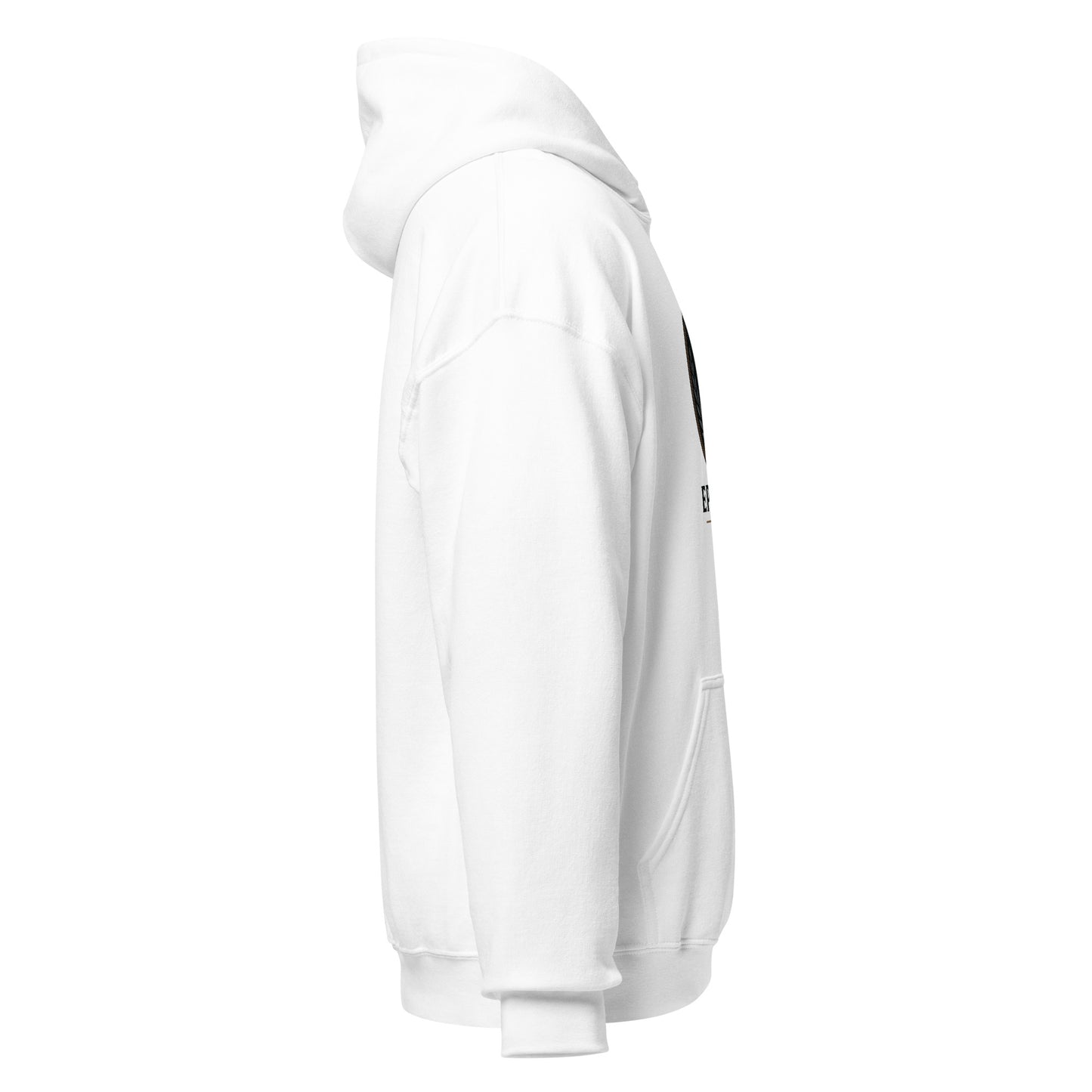 Side view of White Ephessus Athena Eternal Warrior Divine Feminine Hoodie by Enlight Me Center