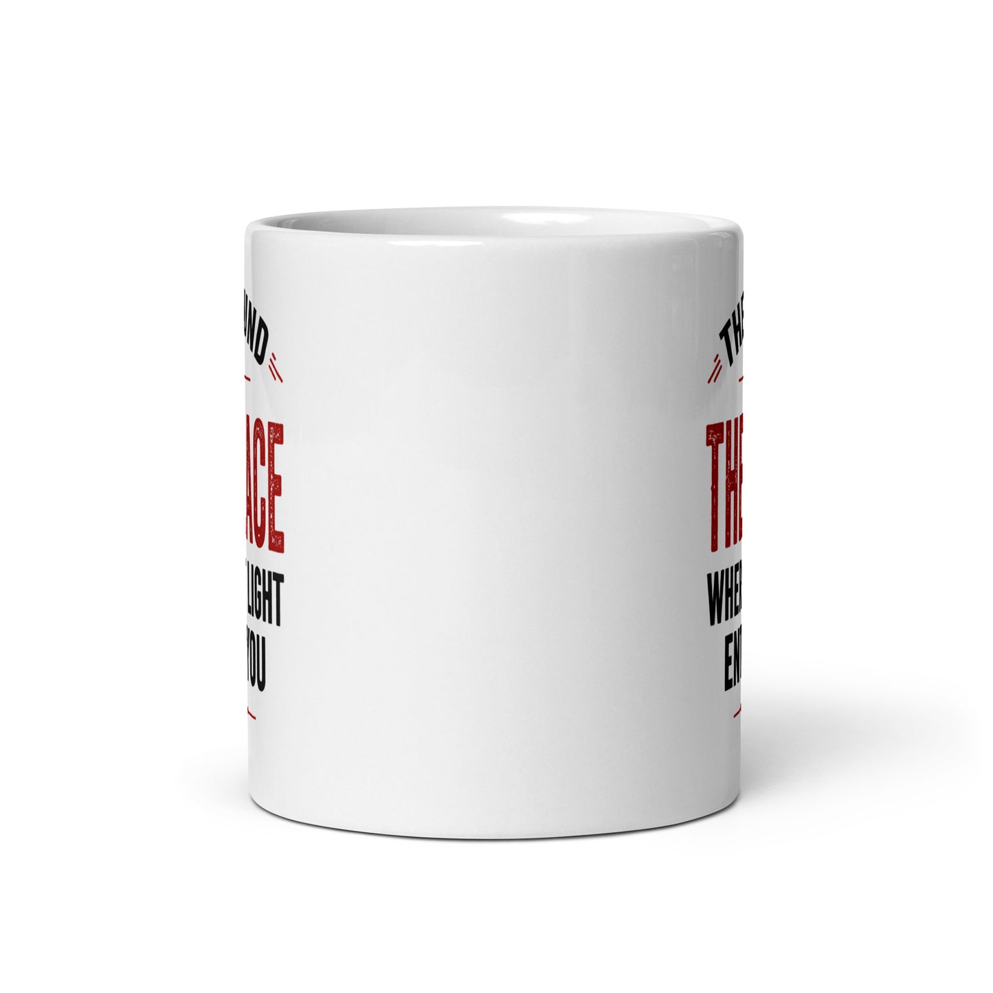 White The Wound is the Place Where the Limit Enters You Spiritual Quote Mug showing spiritual quote design