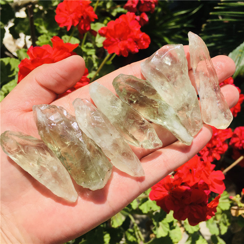 Natural Green Crystal Rough Ornaments Crystal Energy Decor spiritual accessory for grounding and intentional energy