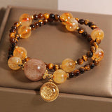 Natural Citrine Tiger-eye Bracelet Women Energy Bracelet
