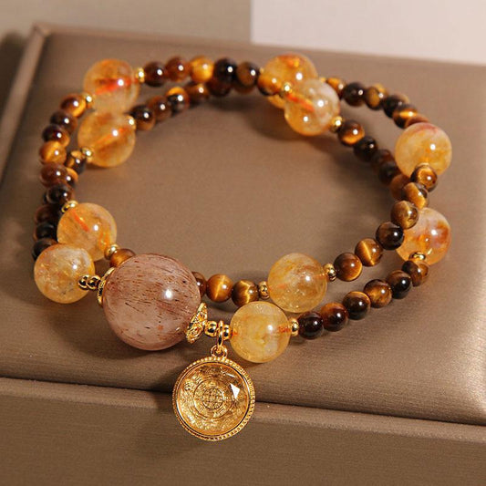 Natural Citrine Tiger-eye Bracelet Women Energy Bracelet spiritual accessory for grounding and intentional energy