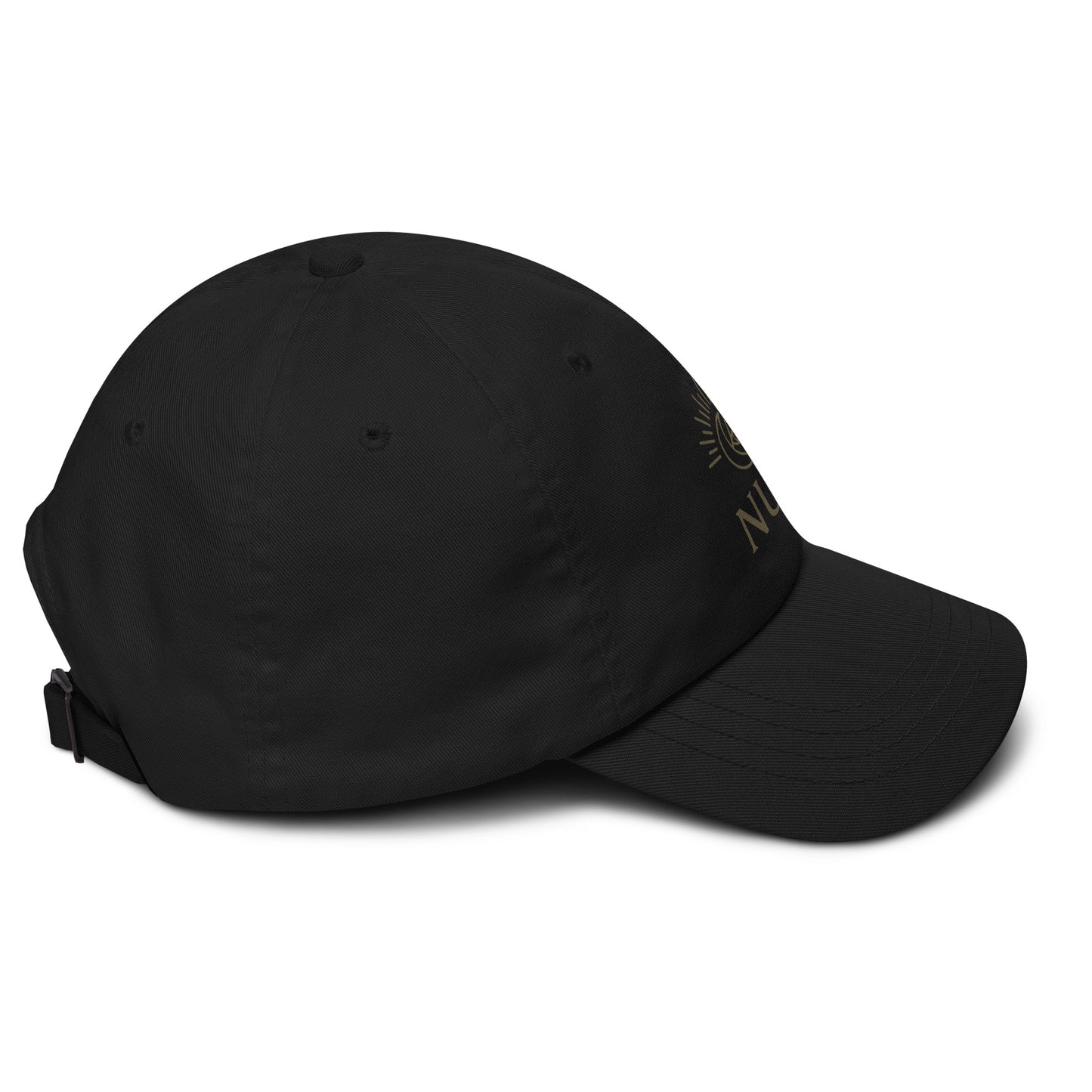 Side view of Black NUR Spiritual Hat by Enlight Me Center