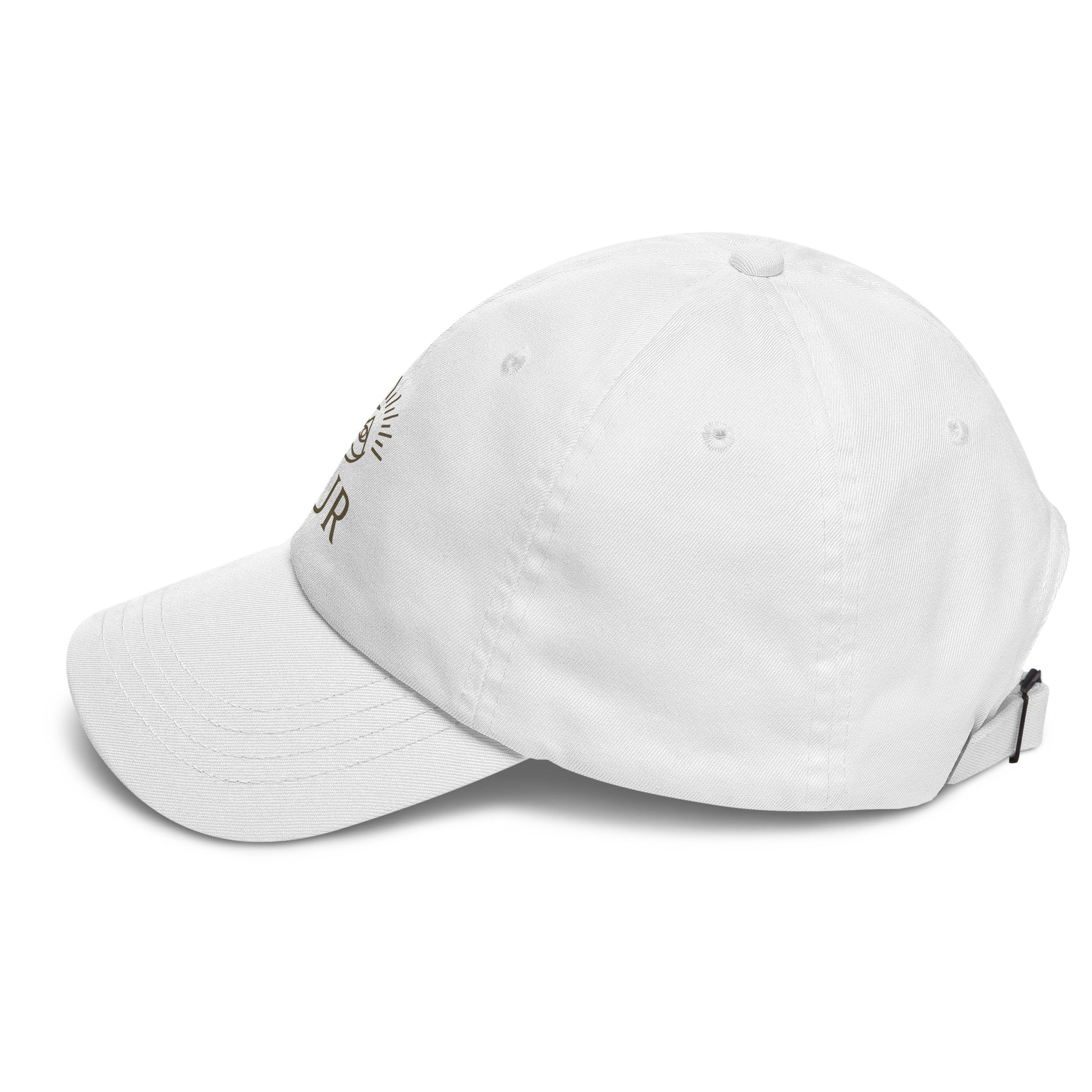 Side view of White NUR Spiritual Hat by Enlight Me Center