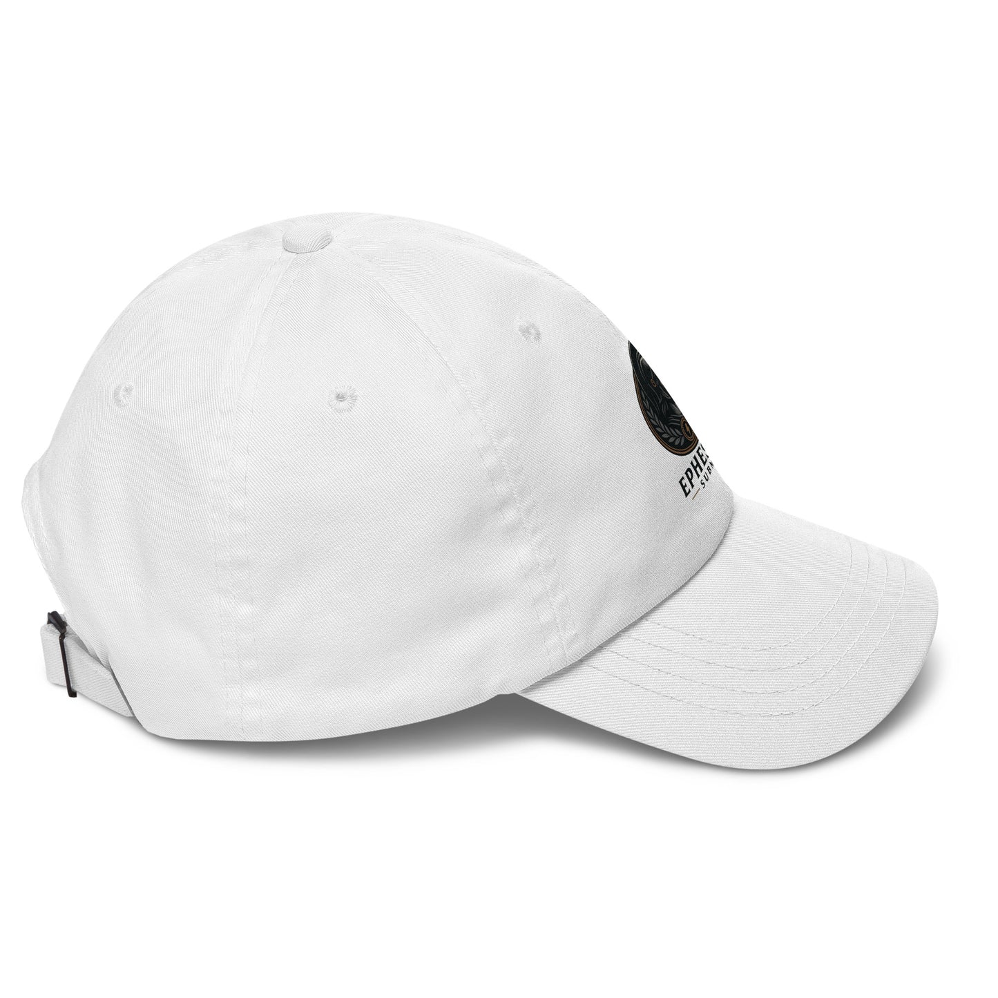 Side view of White Ephessus Athena Eternal Warrior Divine Feminine Hat by Enlight Me Center