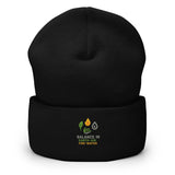 Balance in Earth Air Fire Water Embroidered Cuffed Beanie