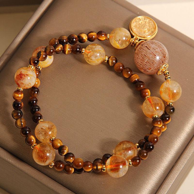 Natural Citrine Tiger-eye Bracelet Women Energy Bracelet spiritual accessory for grounding and intentional energy