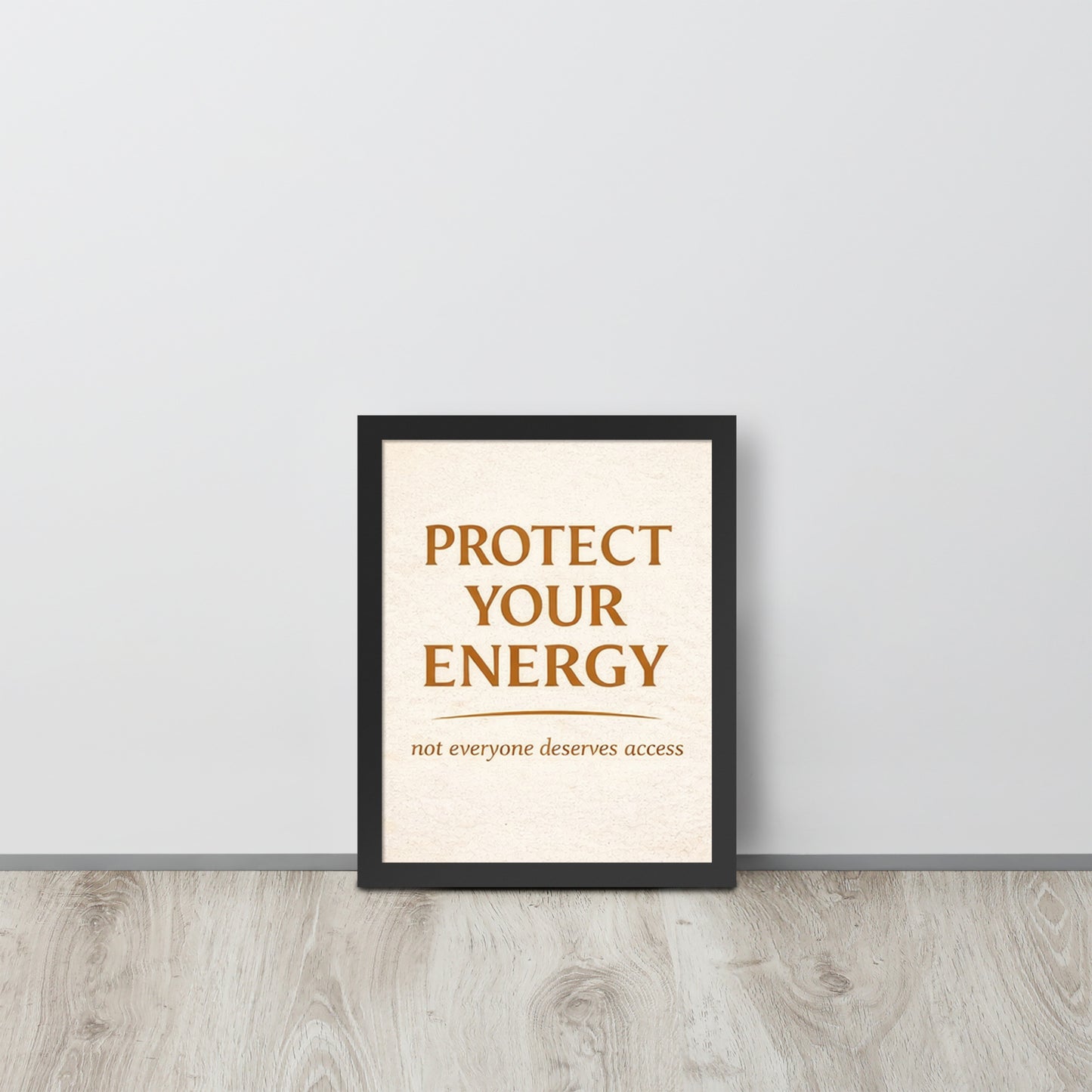 Black Protect Your Energy Mystical Spiritual Framed Poster framed spiritual wall art for mindful home decor