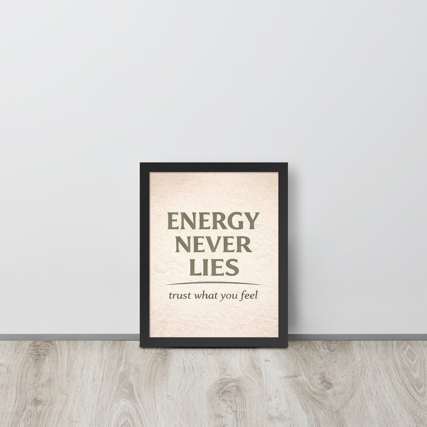 Black Energy Never Lies Spiritual Wall Art Framed Poster framed spiritual wall art for mindful home decor