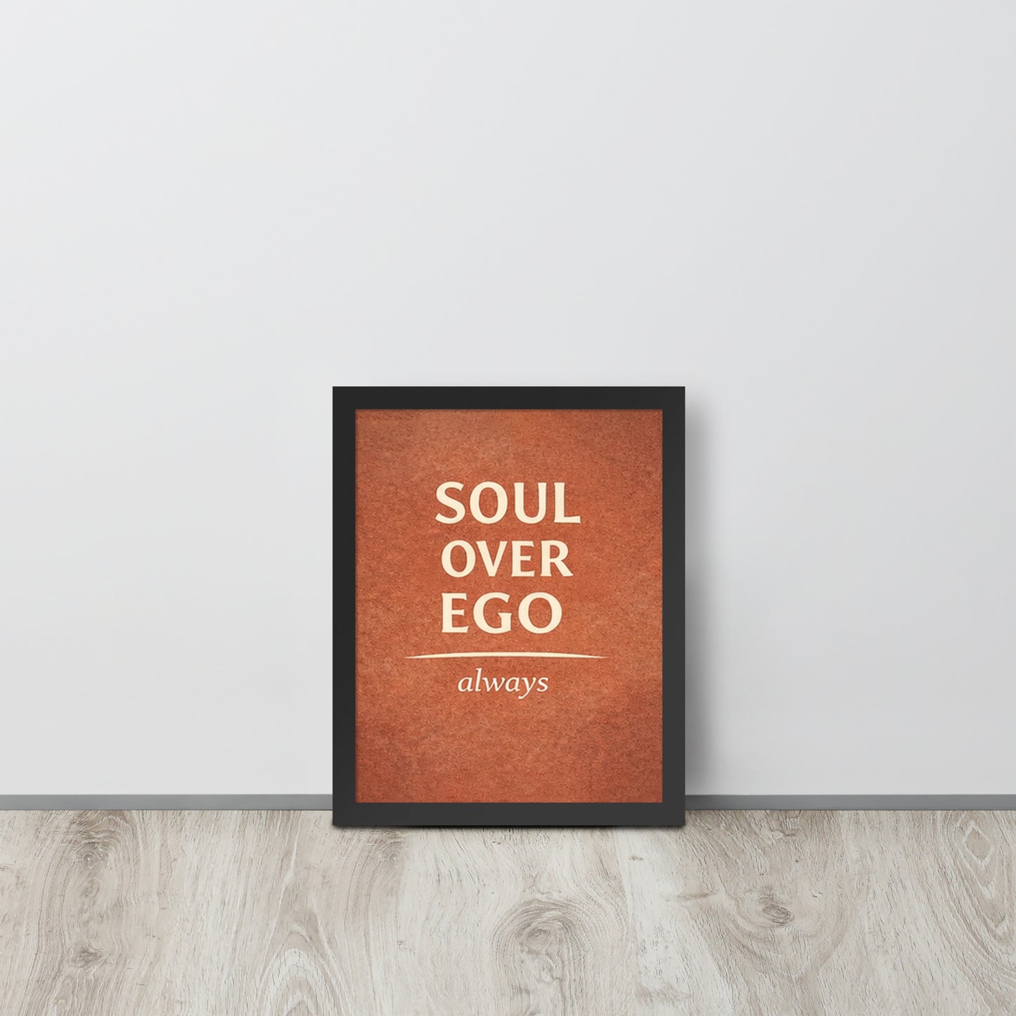 Black Soul Over Ego Spiritual Wall Art Framed Poster framed spiritual wall art for mindful home decor