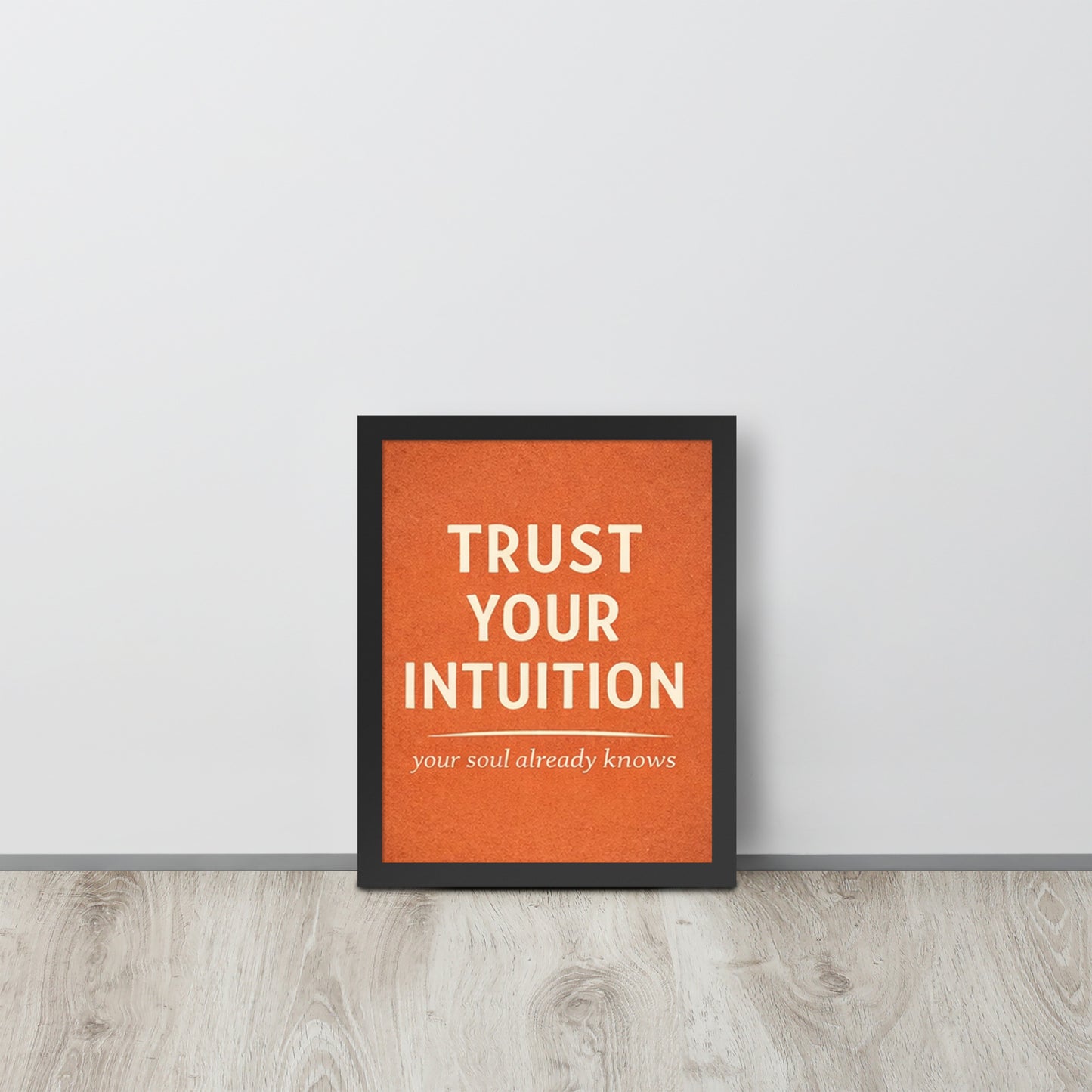 Black Trust Your Intuition Spiritual Wall Art Framed Poster framed spiritual wall art for mindful home decor