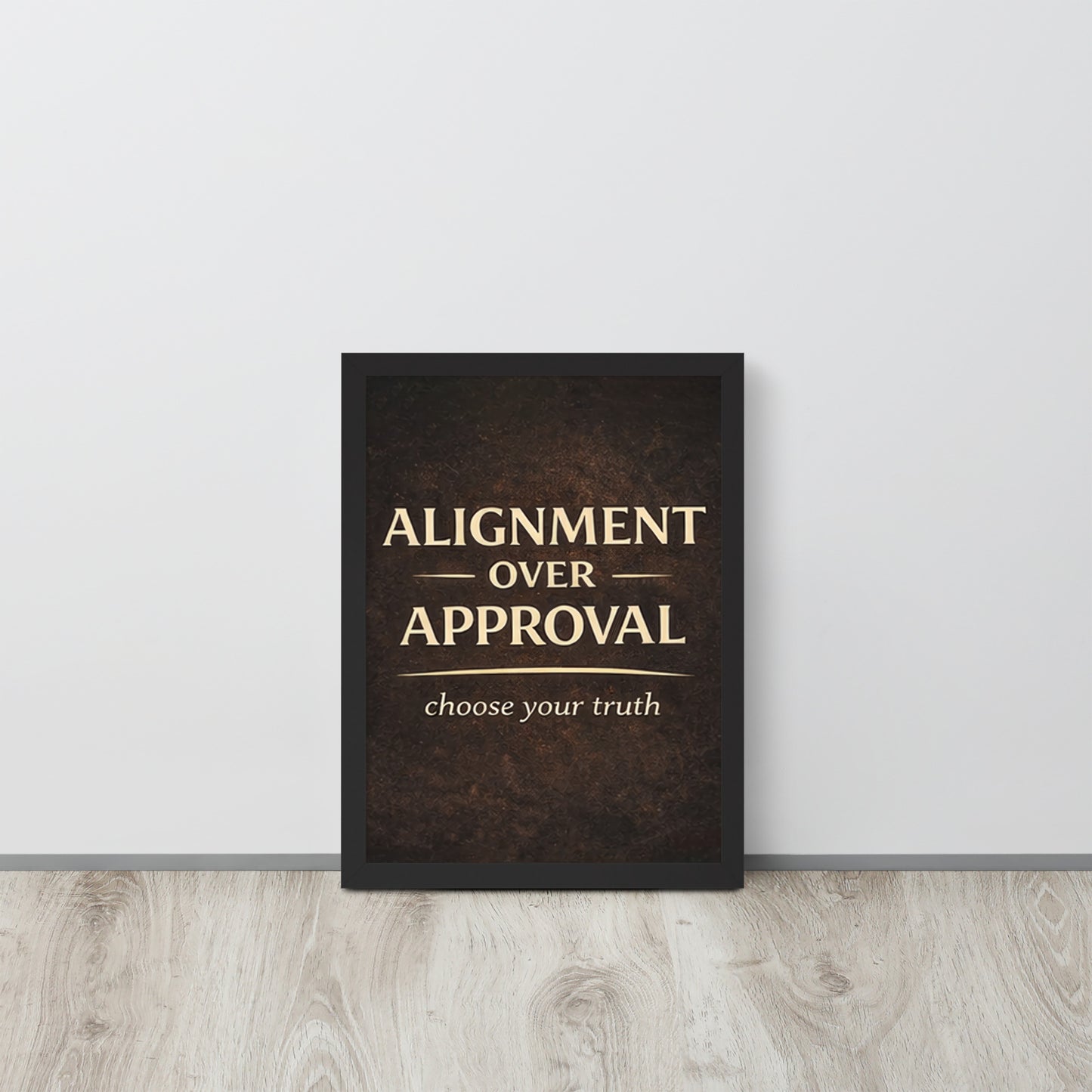 Black Alignment Over Approval Spiritual Wall Art Framed Poster framed spiritual wall art for mindful home decor