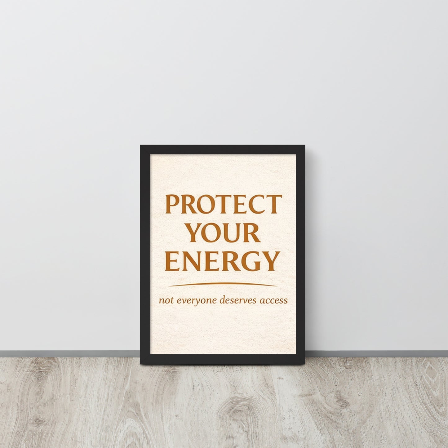 Black Protect Your Energy Mystical Spiritual Framed Poster framed spiritual wall art for mindful home decor