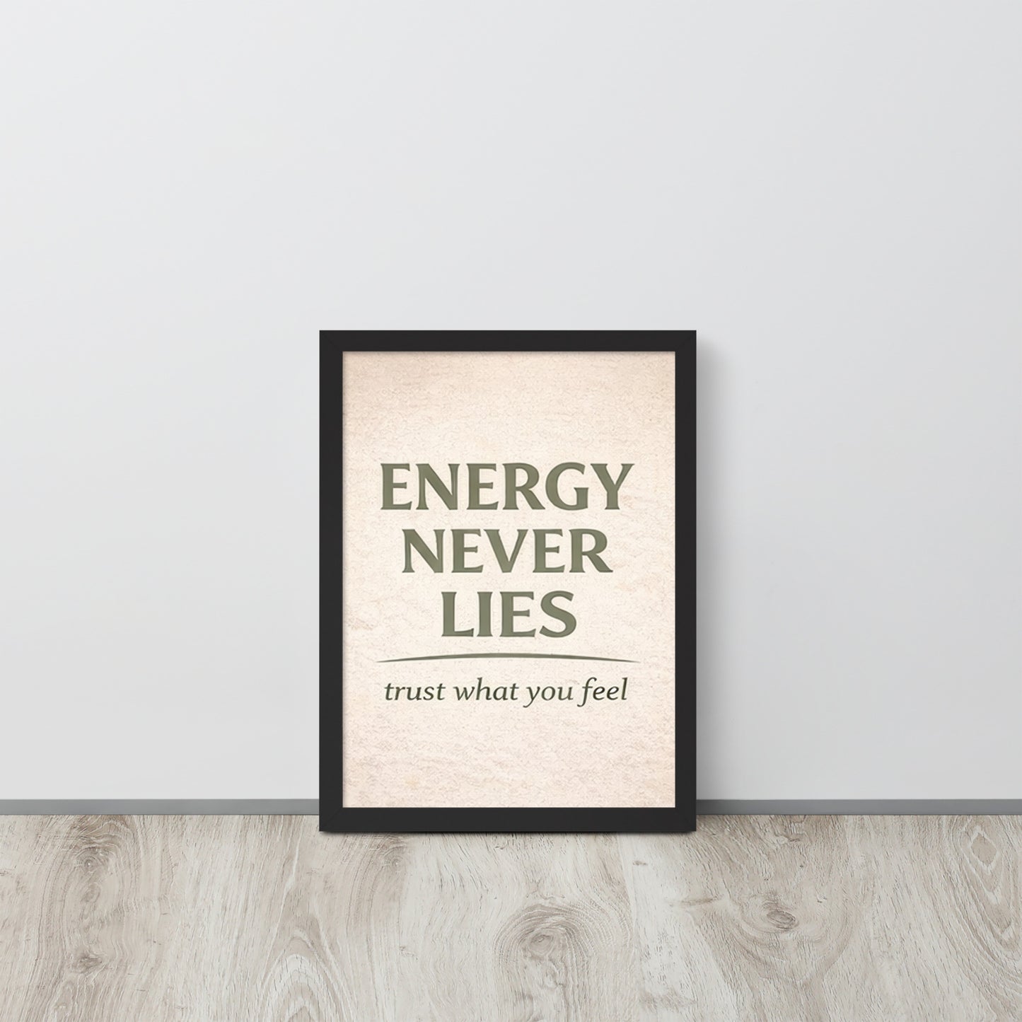 Black Energy Never Lies Spiritual Wall Art Framed Poster framed spiritual wall art for mindful home decor