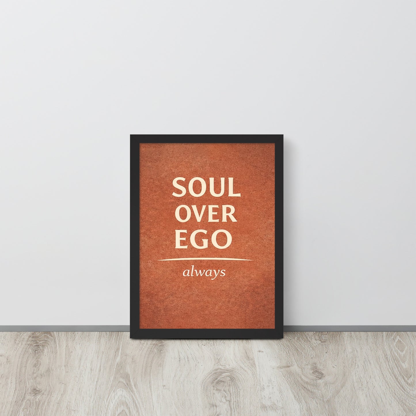 Black Soul Over Ego Spiritual Wall Art Framed Poster framed spiritual wall art for mindful home decor
