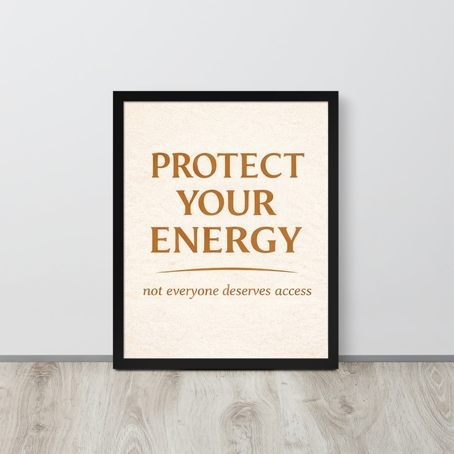 Black Protect Your Energy Mystical Spiritual Framed Poster framed spiritual wall art for mindful home decor