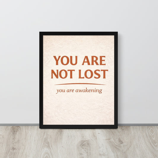 Black You Are Not Lost Spiritual Wall Art Framed Poster framed spiritual wall art for mindful home decor