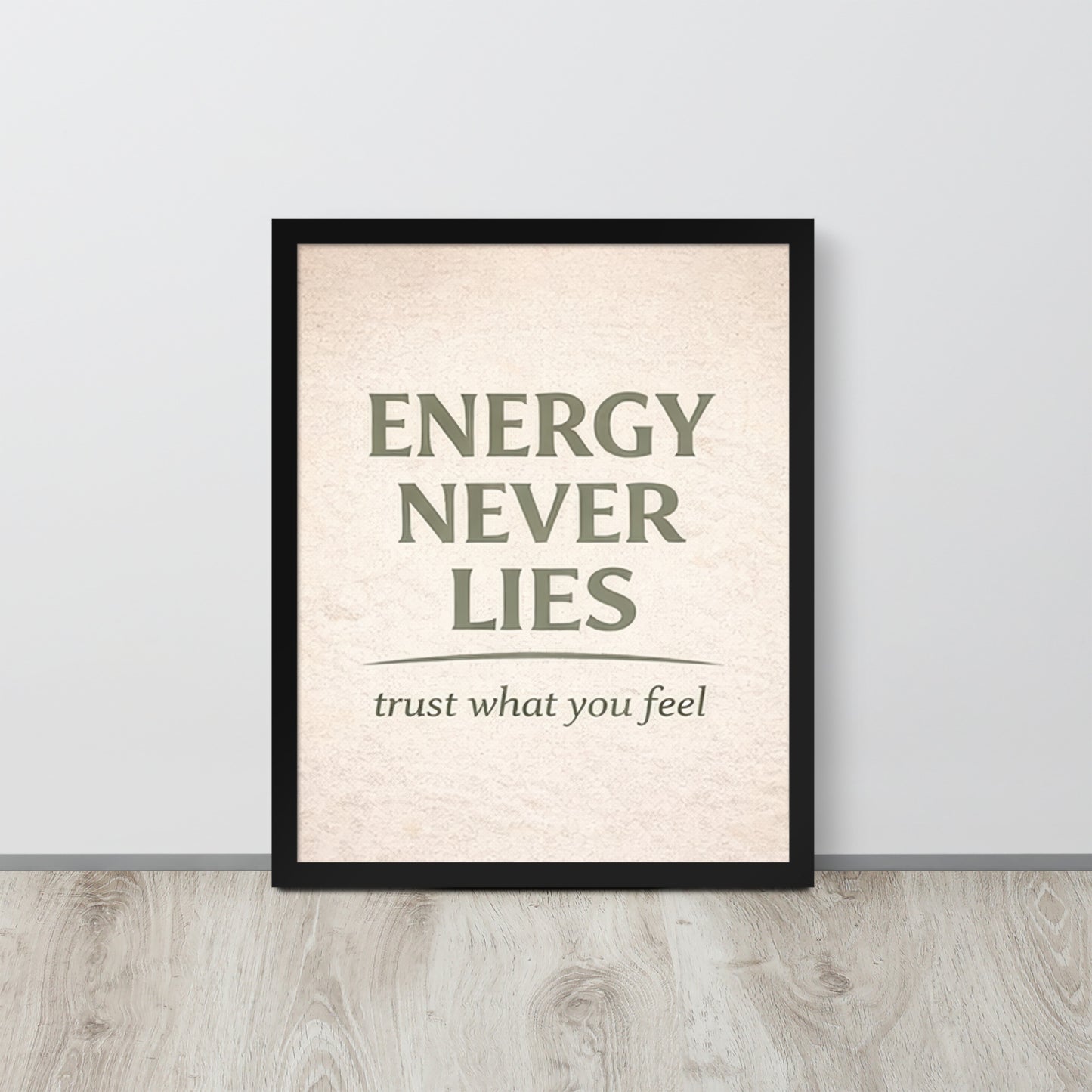 Black Energy Never Lies Spiritual Wall Art Framed Poster framed spiritual wall art for mindful home decor