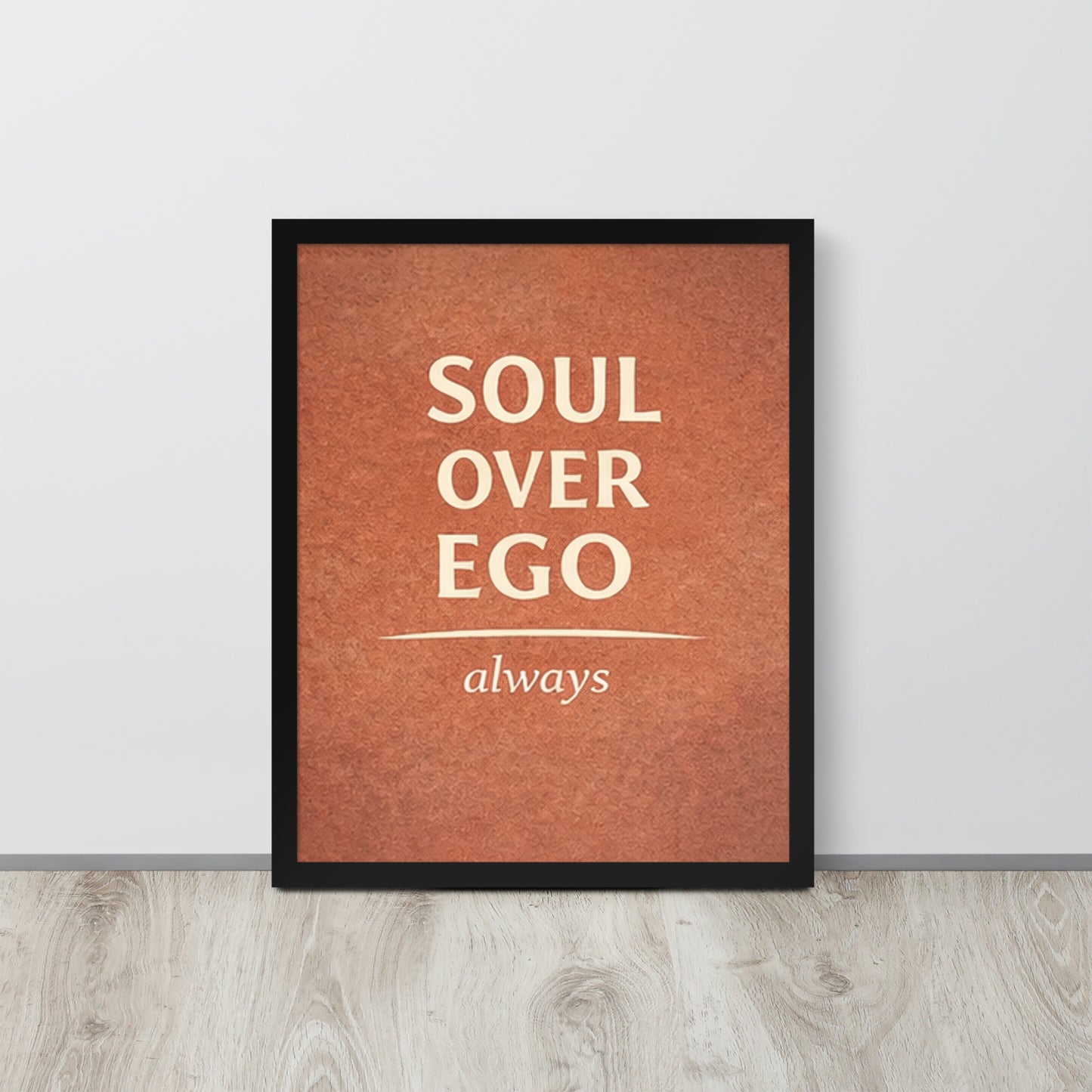 Black Soul Over Ego Spiritual Wall Art Framed Poster framed spiritual wall art for mindful home decor