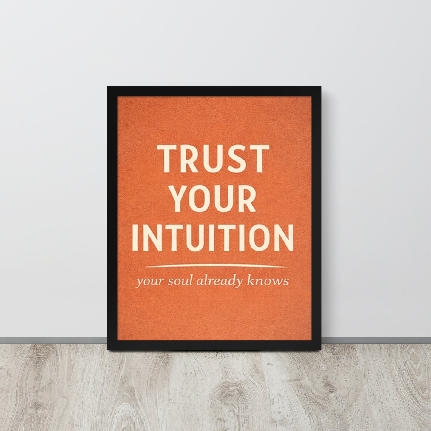 Black Trust Your Intuition Spiritual Wall Art Framed Poster framed spiritual wall art for mindful home decor