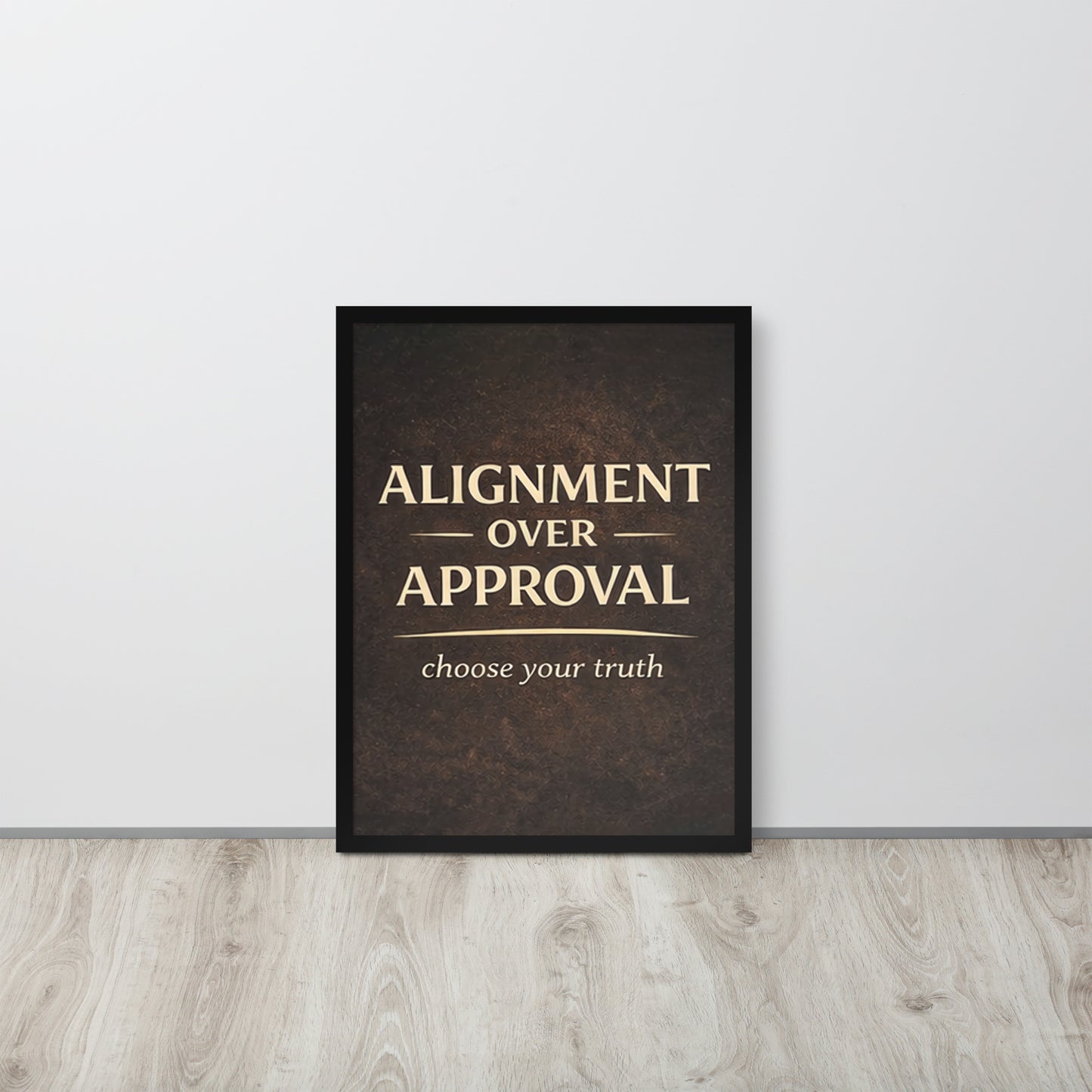 Black Alignment Over Approval Spiritual Wall Art Framed Poster framed spiritual wall art for mindful home decor
