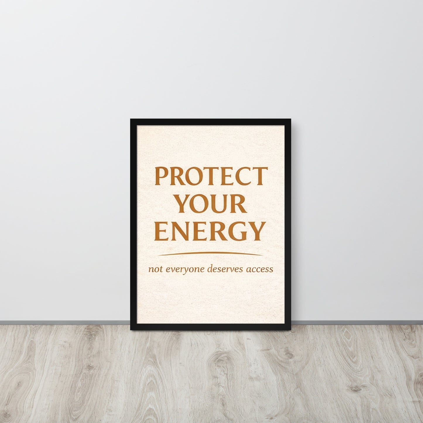 Black Protect Your Energy Mystical Spiritual Framed Poster framed spiritual wall art for mindful home decor