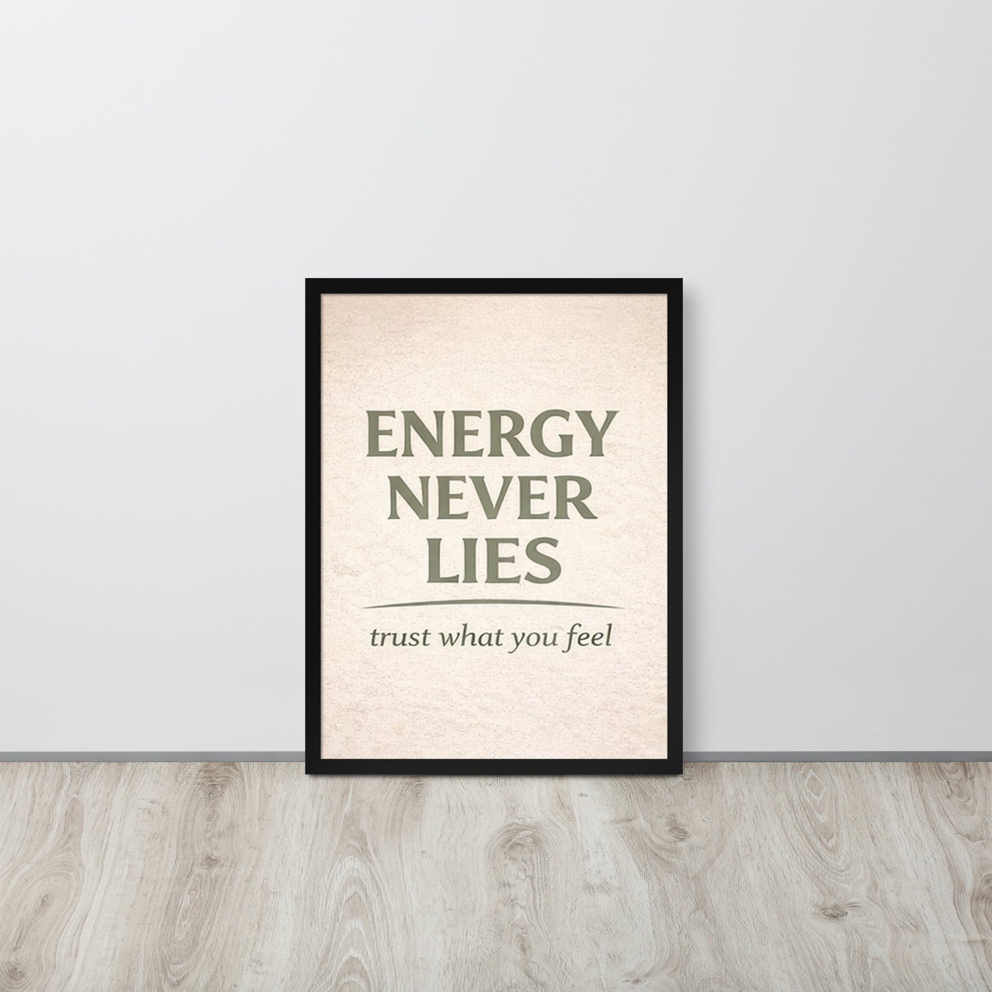 Black Energy Never Lies Spiritual Wall Art Framed Poster framed spiritual wall art for mindful home decor