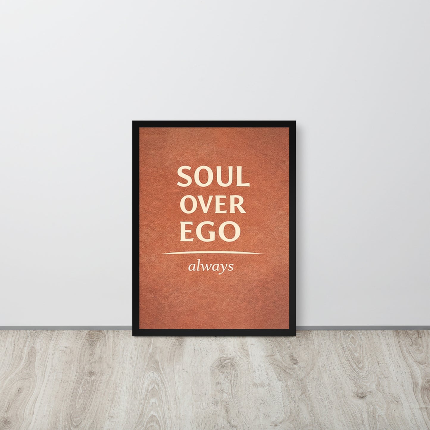 Black Soul Over Ego Spiritual Wall Art Framed Poster framed spiritual wall art for mindful home decor