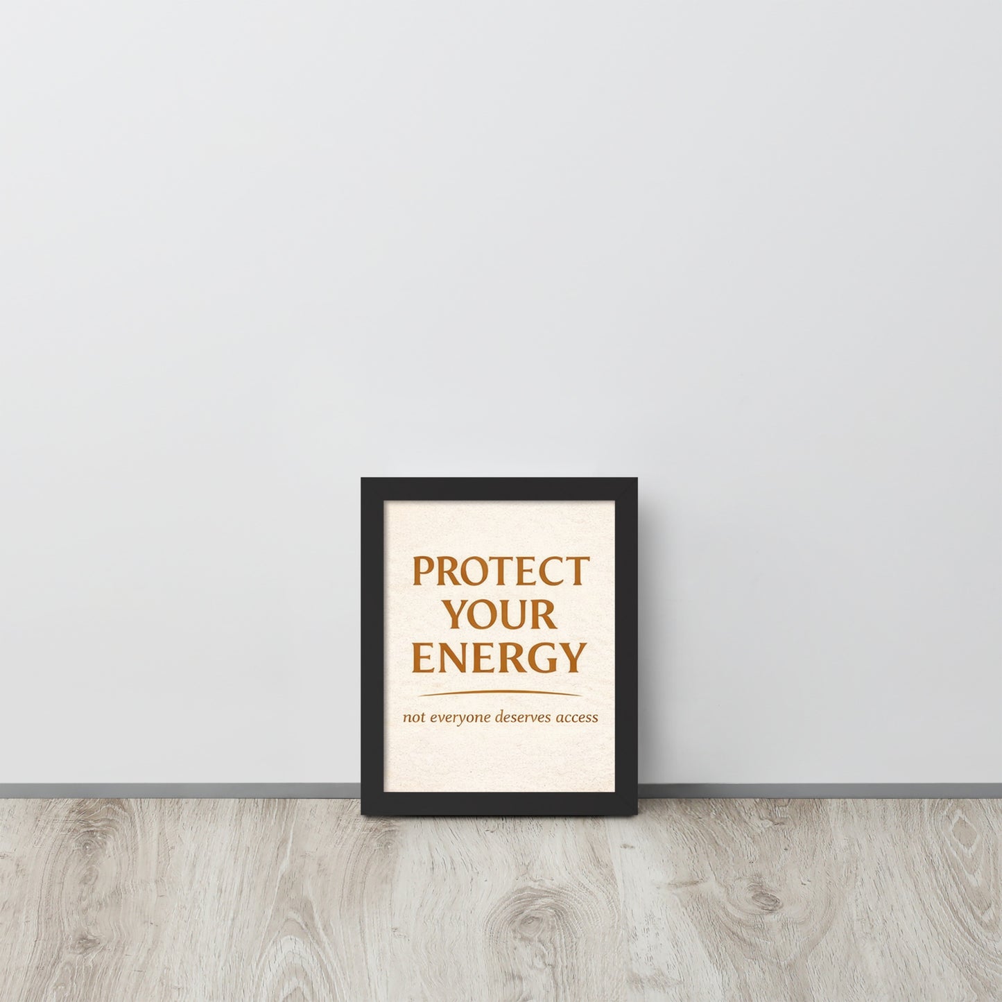 Black Protect Your Energy Mystical Spiritual Framed Poster framed spiritual wall art for mindful home decor