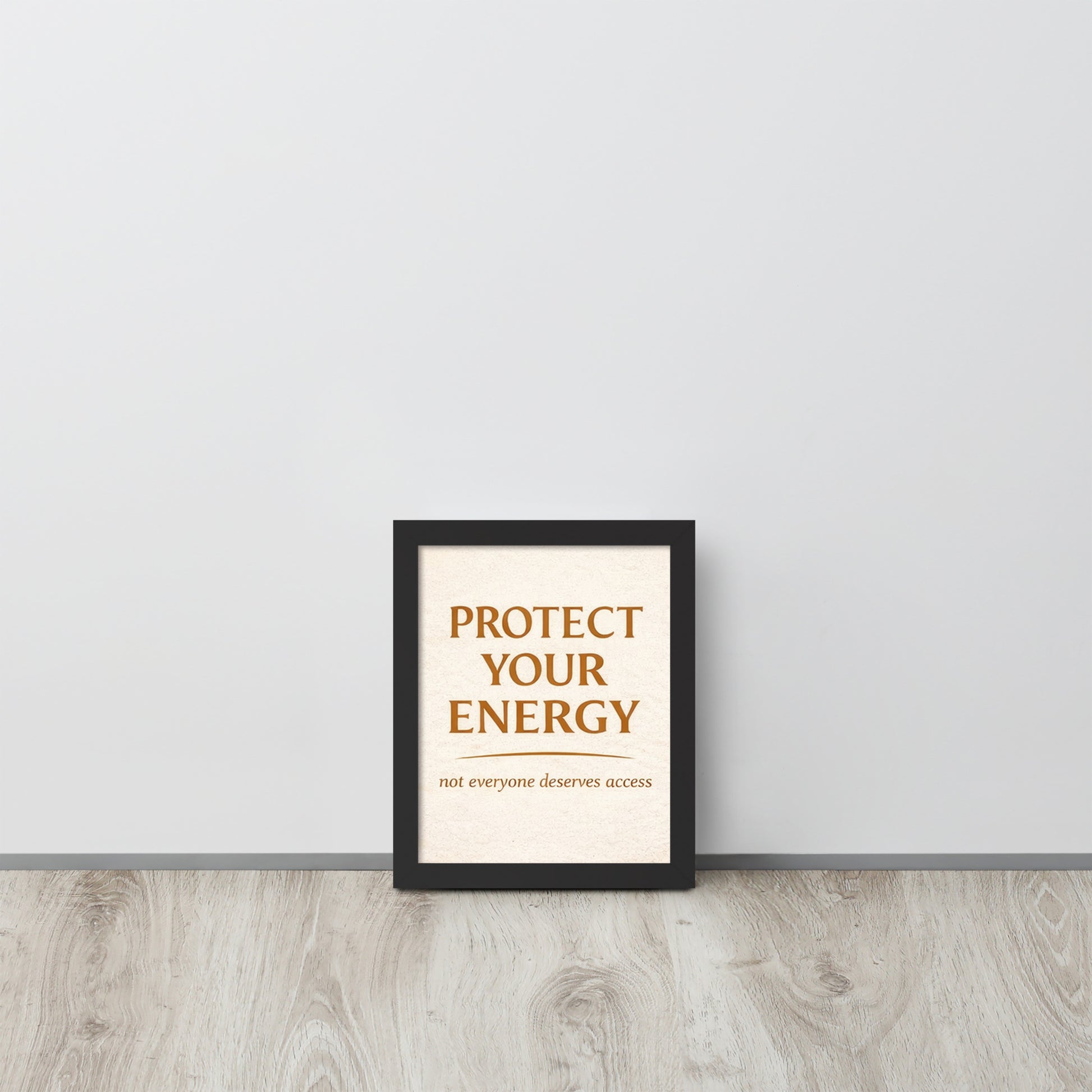 Black Protect Your Energy Mystical Spiritual Framed Poster framed spiritual wall art for mindful home decor