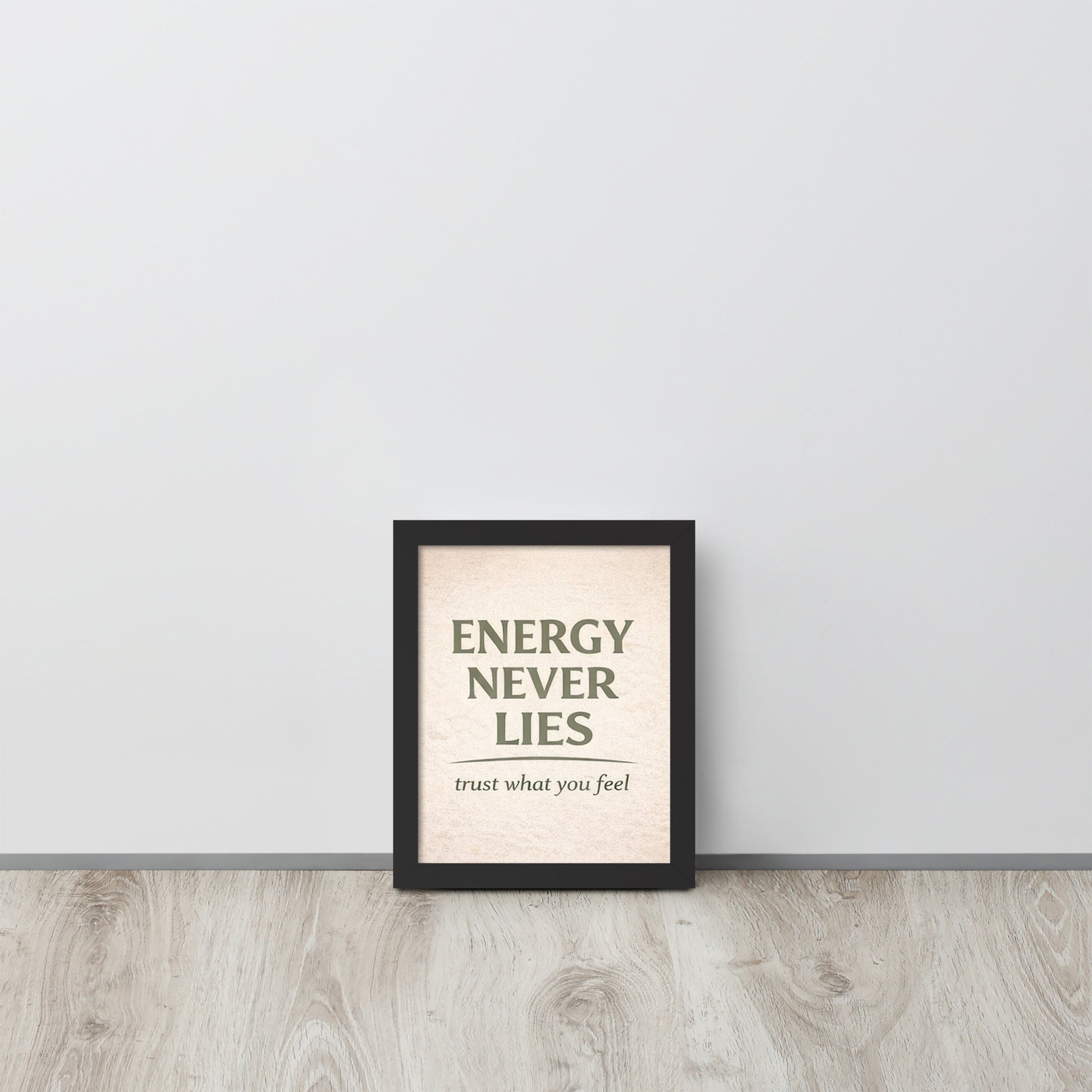 Black Energy Never Lies Spiritual Wall Art Framed Poster framed spiritual wall art for mindful home decor