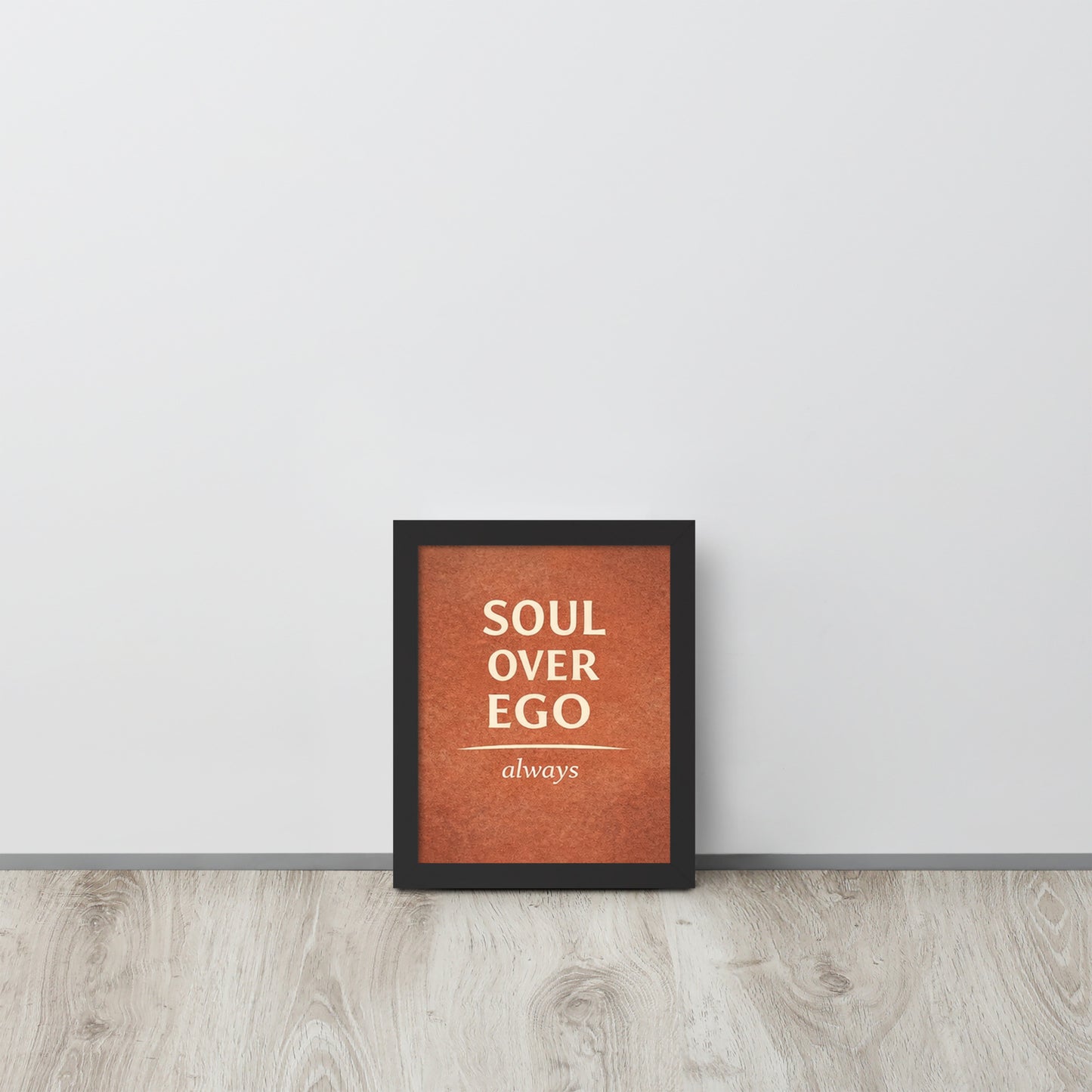 Black Soul Over Ego Spiritual Wall Art Framed Poster framed spiritual wall art for mindful home decor