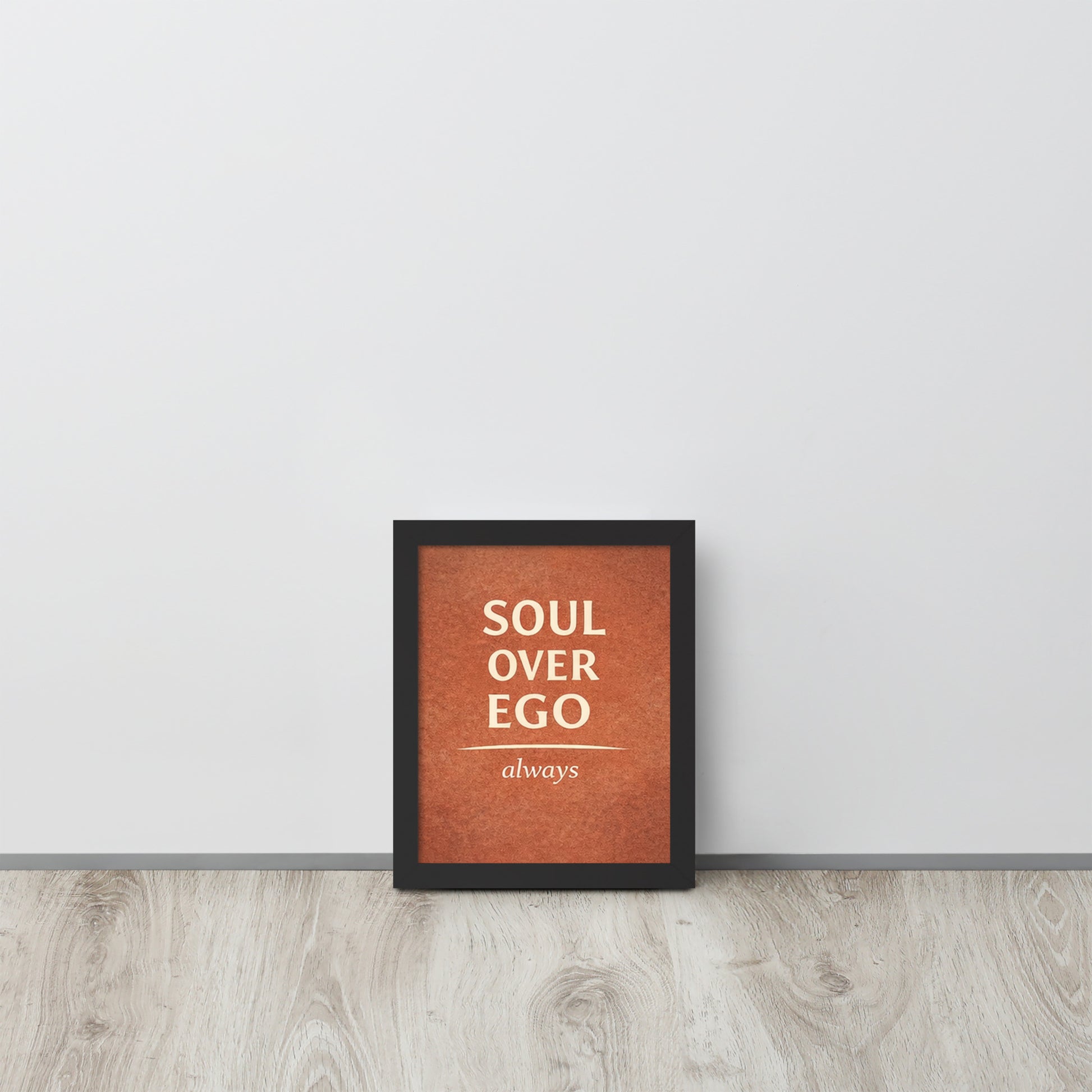 Black Soul Over Ego Spiritual Wall Art Framed Poster framed spiritual wall art for mindful home decor