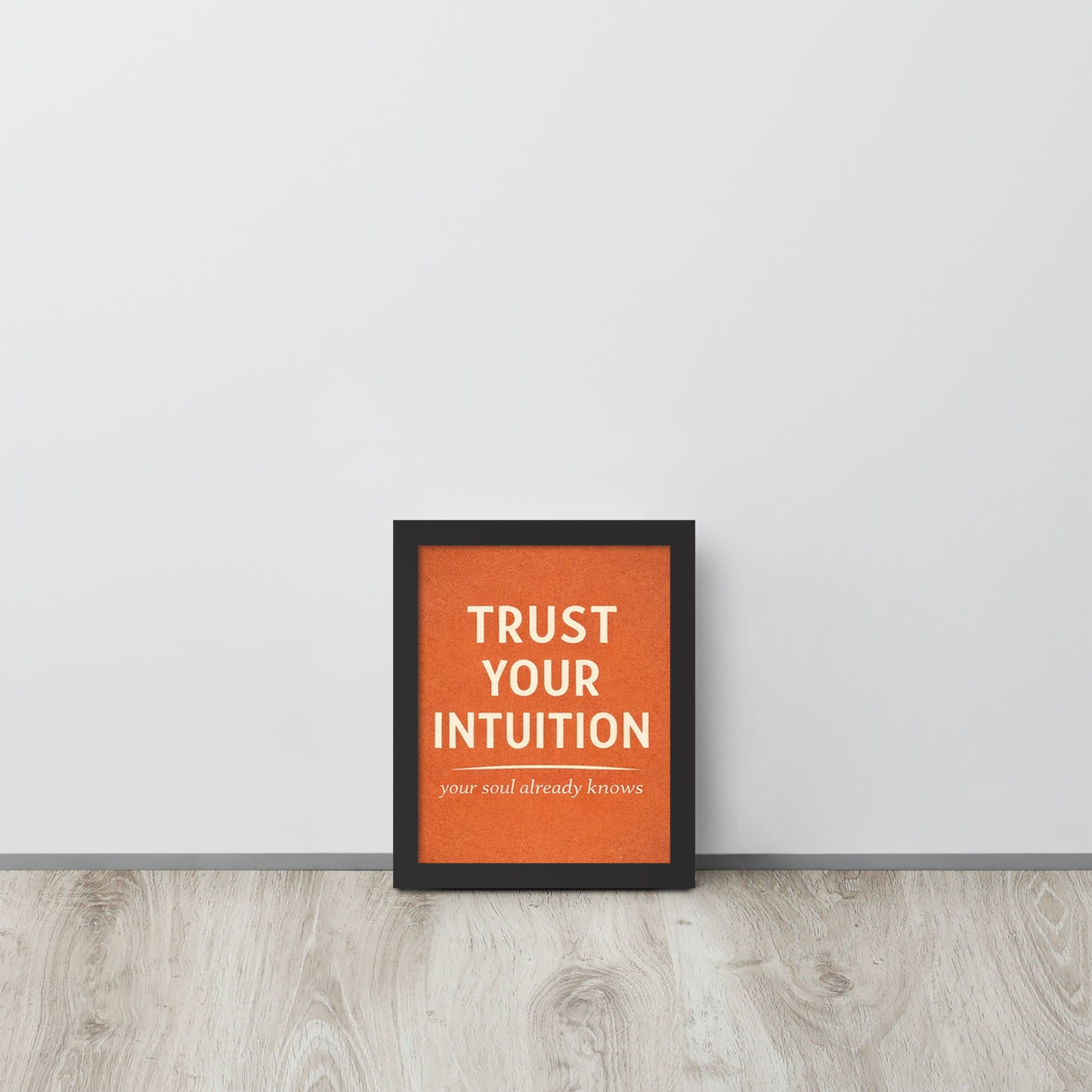 Black Trust Your Intuition Spiritual Wall Art Framed Poster framed spiritual wall art for mindful home decor