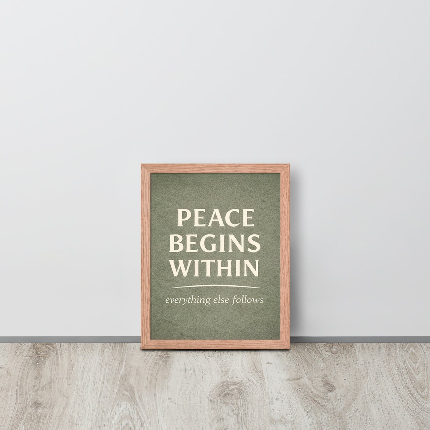 Red Peace Begins Within Spiritual Wall Art Framed Poster framed spiritual wall art for mindful home decor
