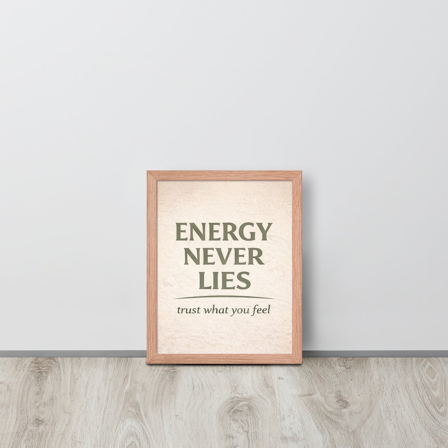 Red Energy Never Lies Spiritual Wall Art Framed Poster framed spiritual wall art for mindful home decor
