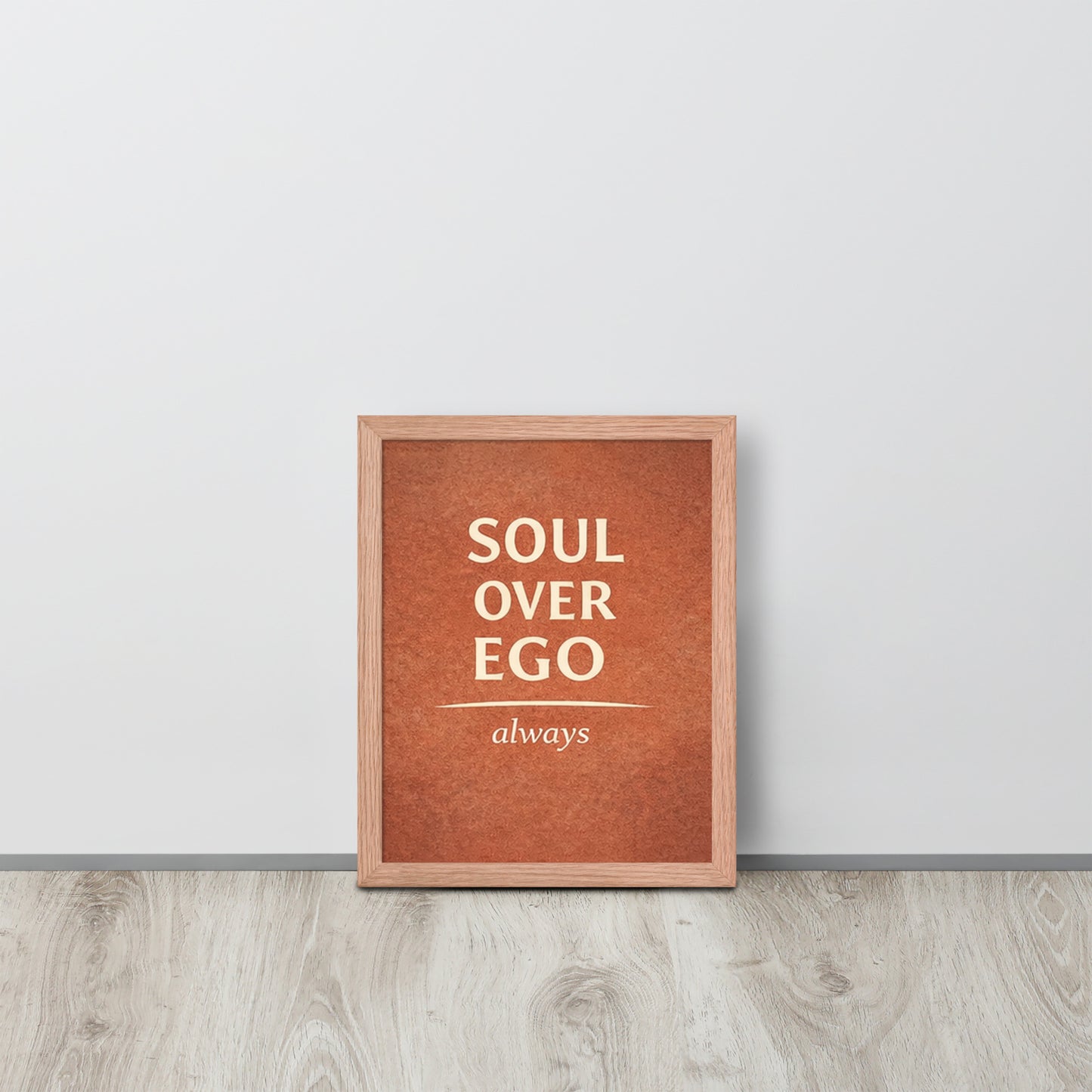Red Soul Over Ego Spiritual Wall Art Framed Poster framed spiritual wall art for mindful home decor