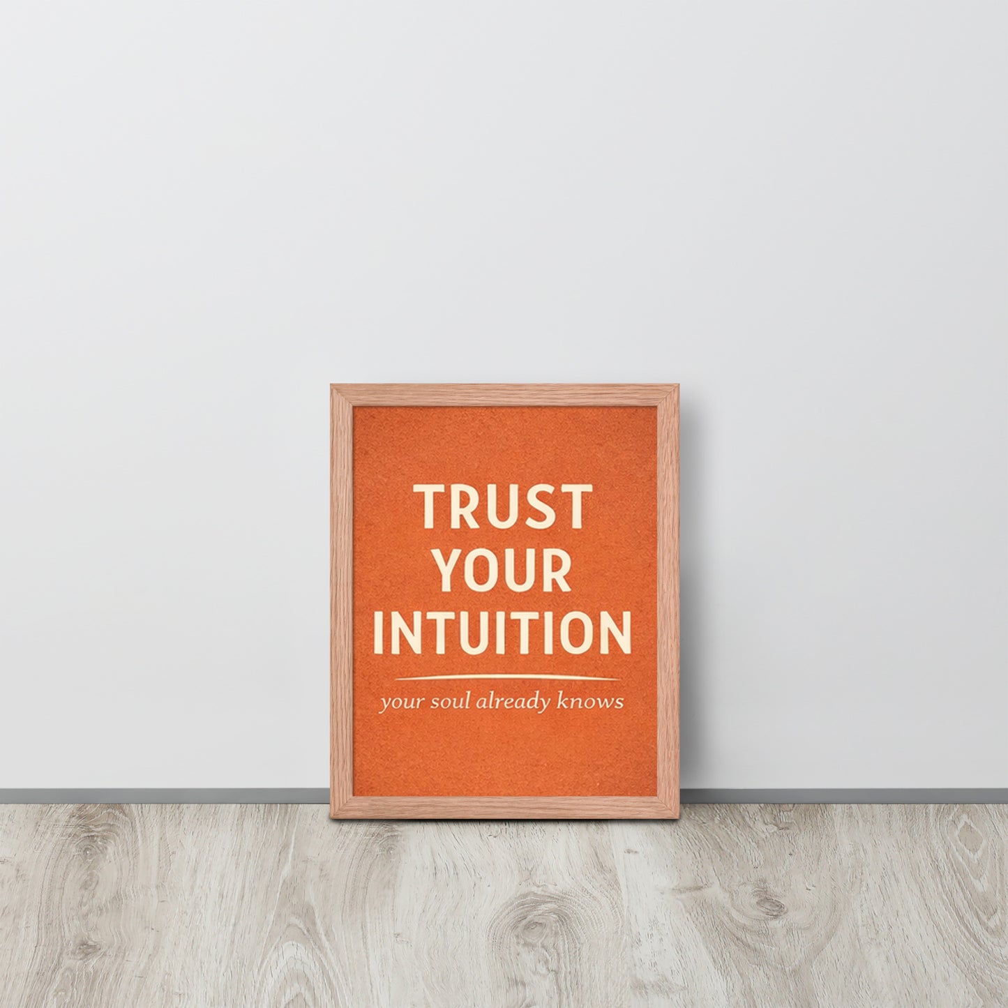 Red Trust Your Intuition Spiritual Wall Art Framed Poster framed spiritual wall art for mindful home decor