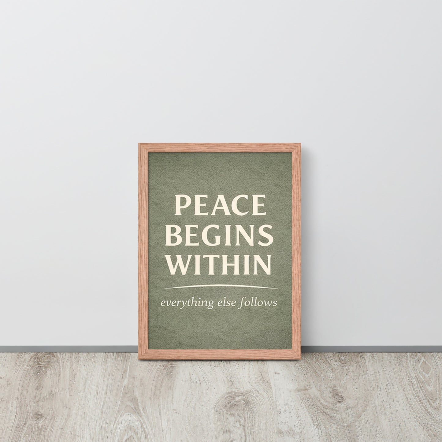 Red Peace Begins Within Spiritual Wall Art Framed Poster framed spiritual wall art for mindful home decor