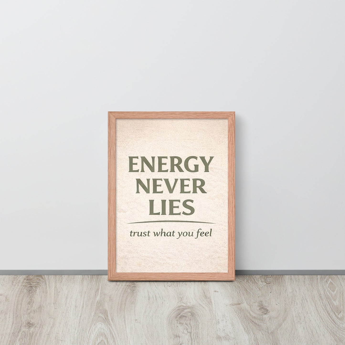 Red Energy Never Lies Spiritual Wall Art Framed Poster framed spiritual wall art for mindful home decor