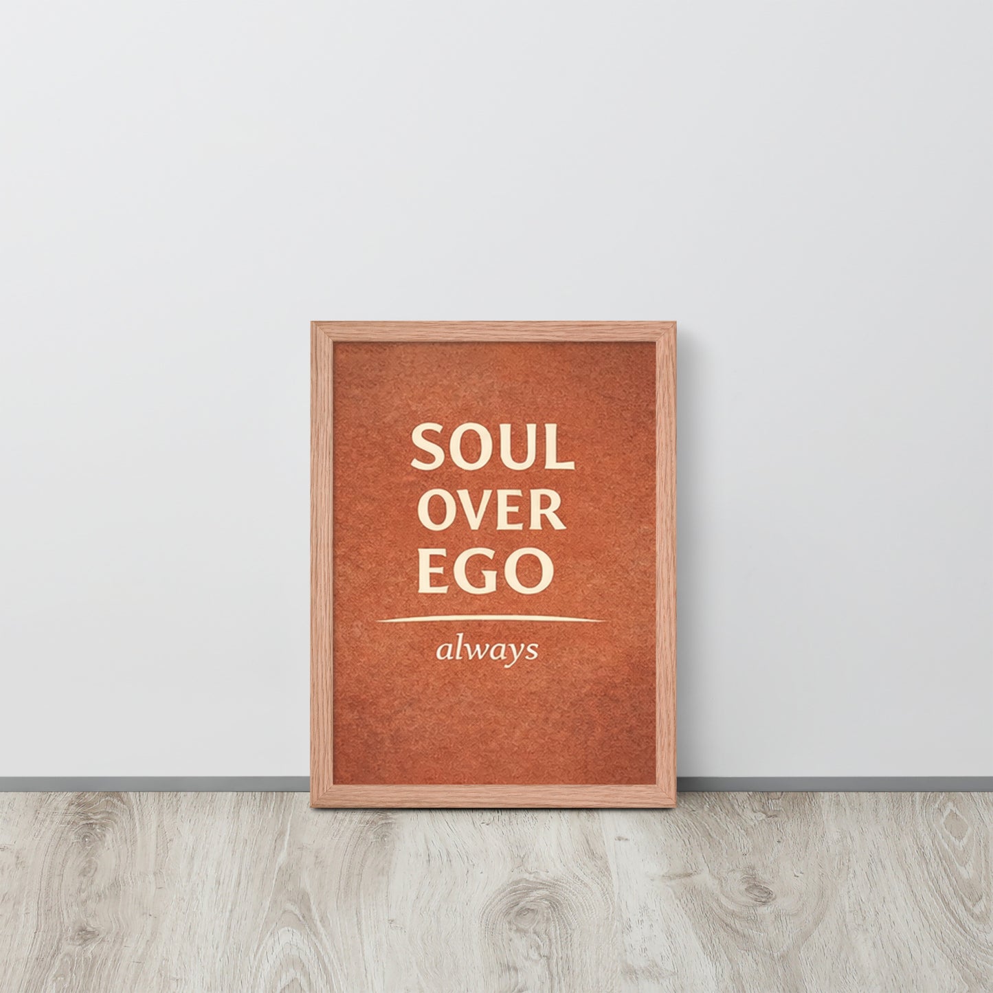 Red Soul Over Ego Spiritual Wall Art Framed Poster framed spiritual wall art for mindful home decor