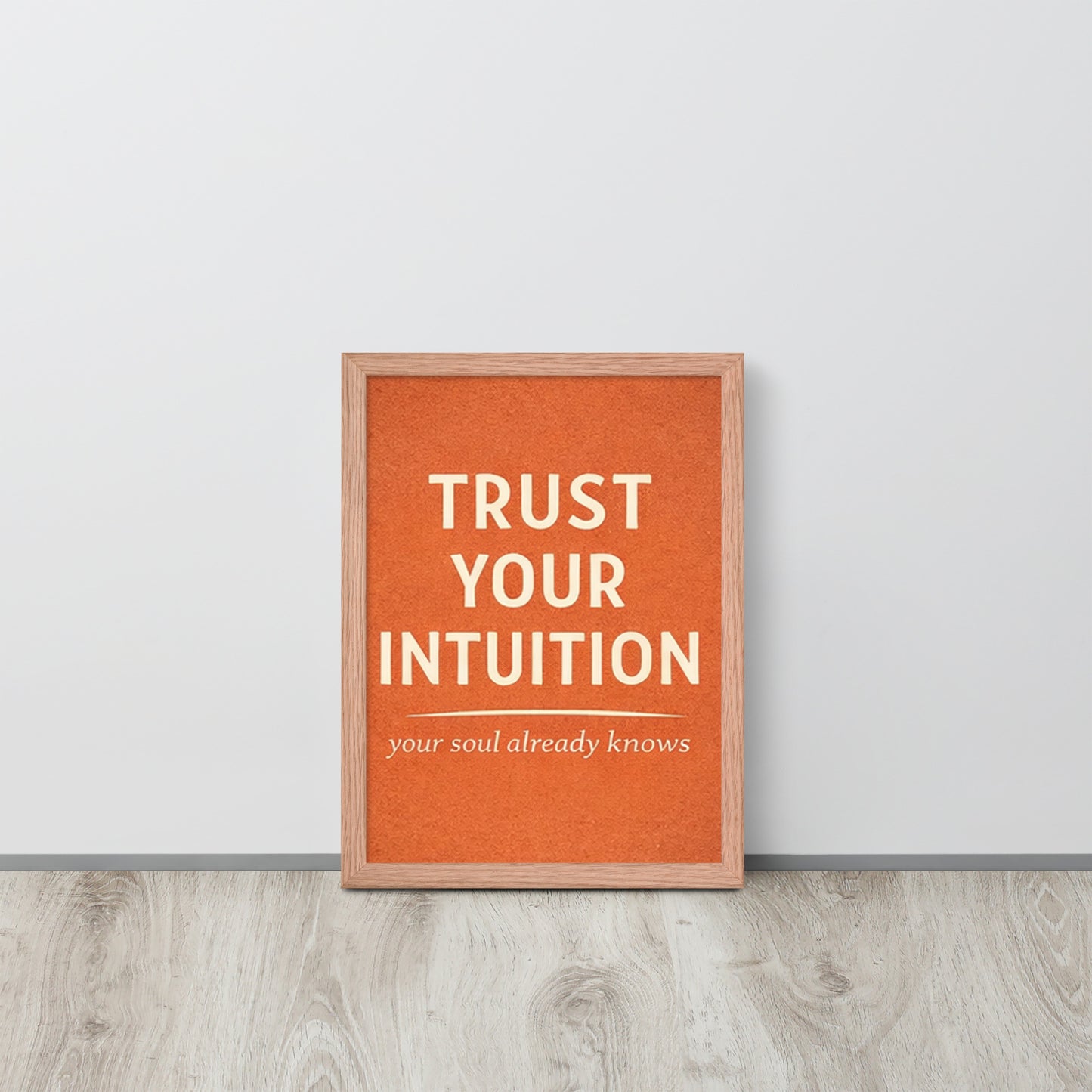 Red Trust Your Intuition Spiritual Wall Art Framed Poster framed spiritual wall art for mindful home decor