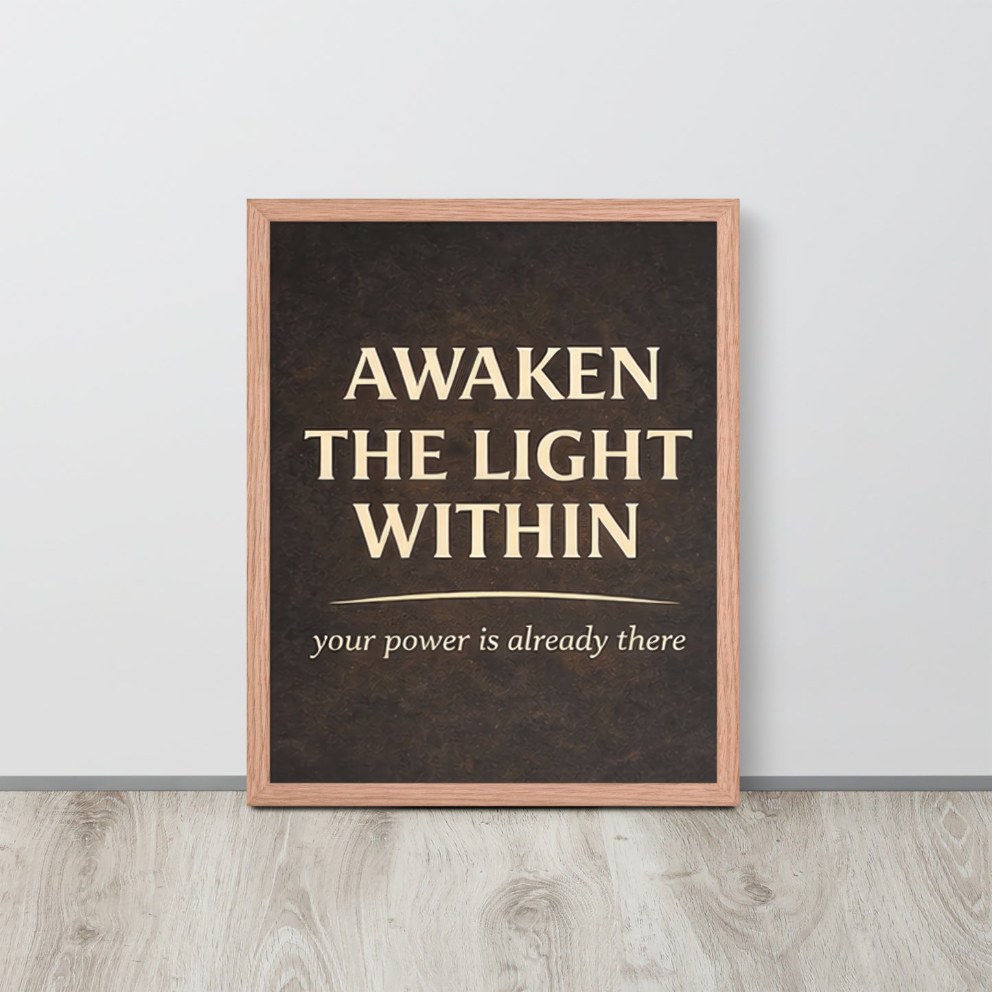 Red Awaken the Light Within Spiritual Wall Art Framed Poster framed spiritual wall art for mindful home decor