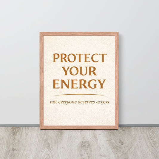 Red Protect Your Energy Mystical Spiritual Framed Poster framed spiritual wall art for mindful home decor