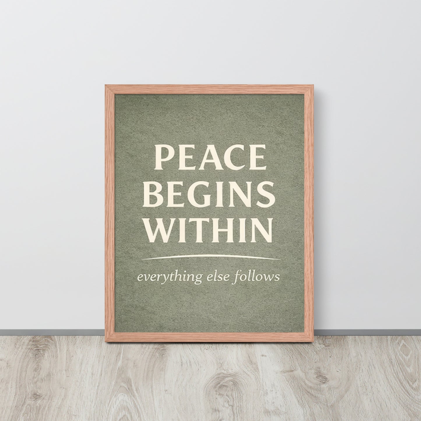 Red Peace Begins Within Spiritual Wall Art Framed Poster framed spiritual wall art for mindful home decor