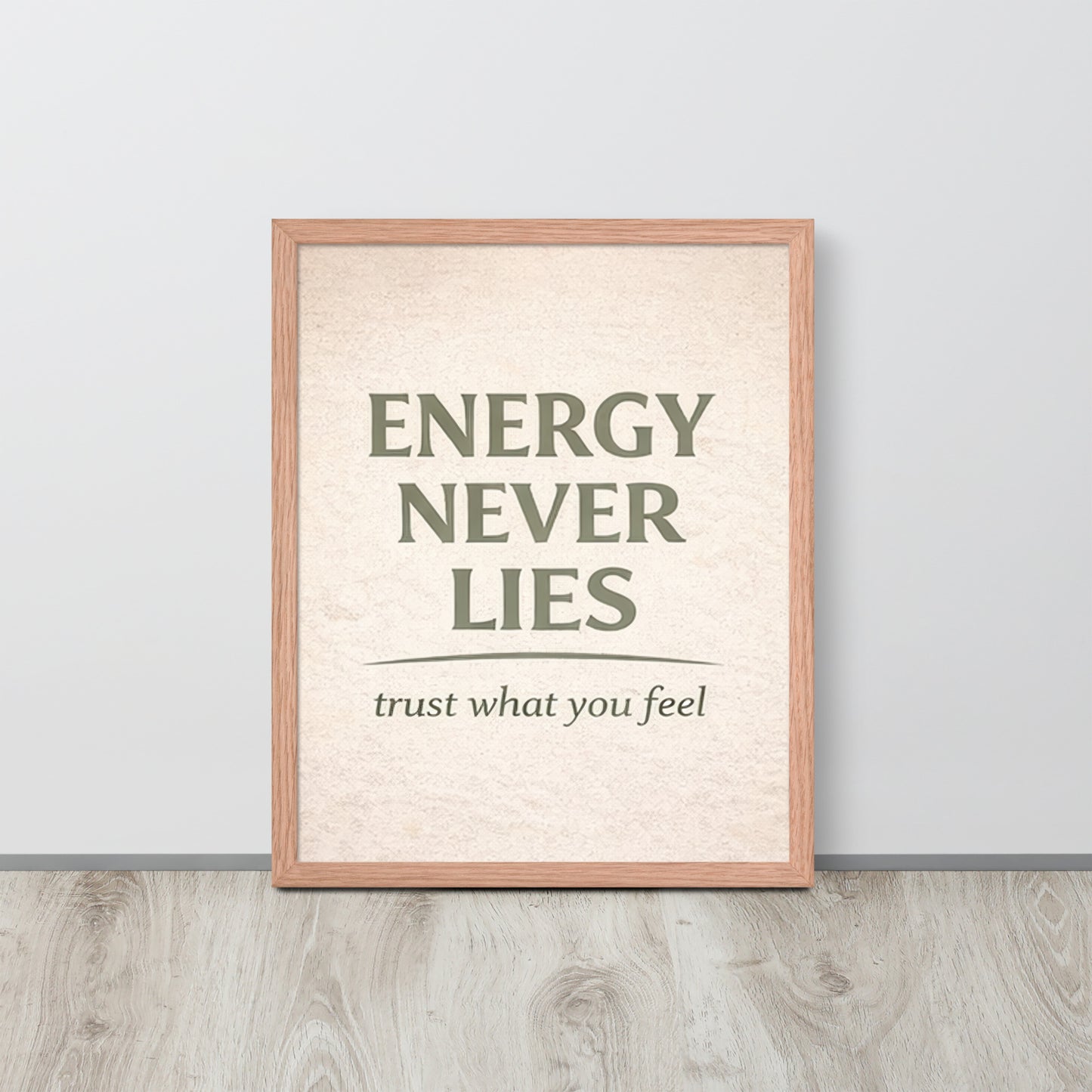 Red Energy Never Lies Spiritual Wall Art Framed Poster framed spiritual wall art for mindful home decor