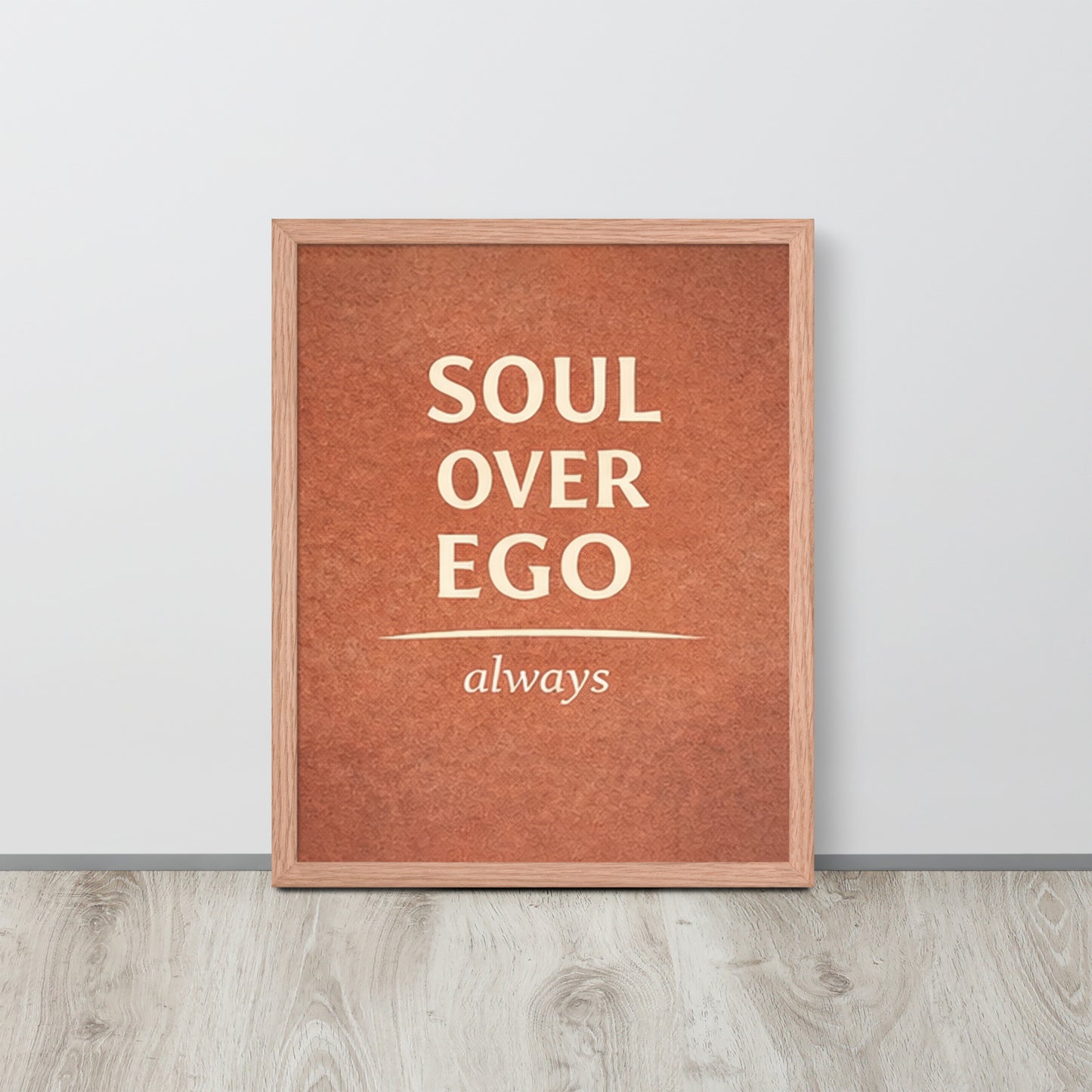 Red Soul Over Ego Spiritual Wall Art Framed Poster framed spiritual wall art for mindful home decor