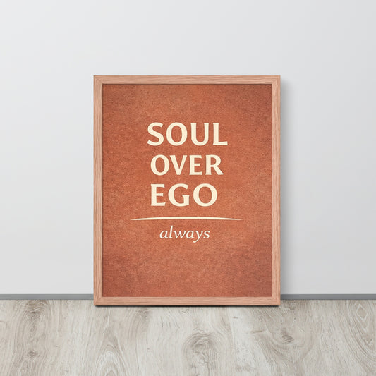Red Soul Over Ego Spiritual Wall Art Framed Poster framed spiritual wall art for mindful home decor