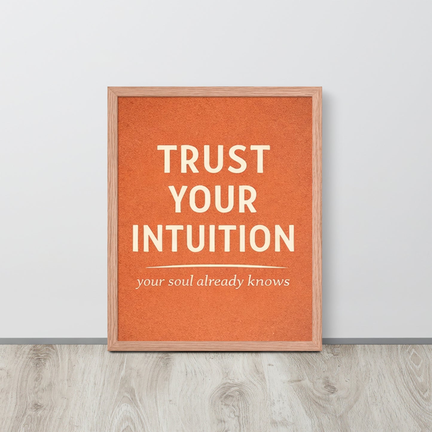 Red Trust Your Intuition Spiritual Wall Art Framed Poster framed spiritual wall art for mindful home decor